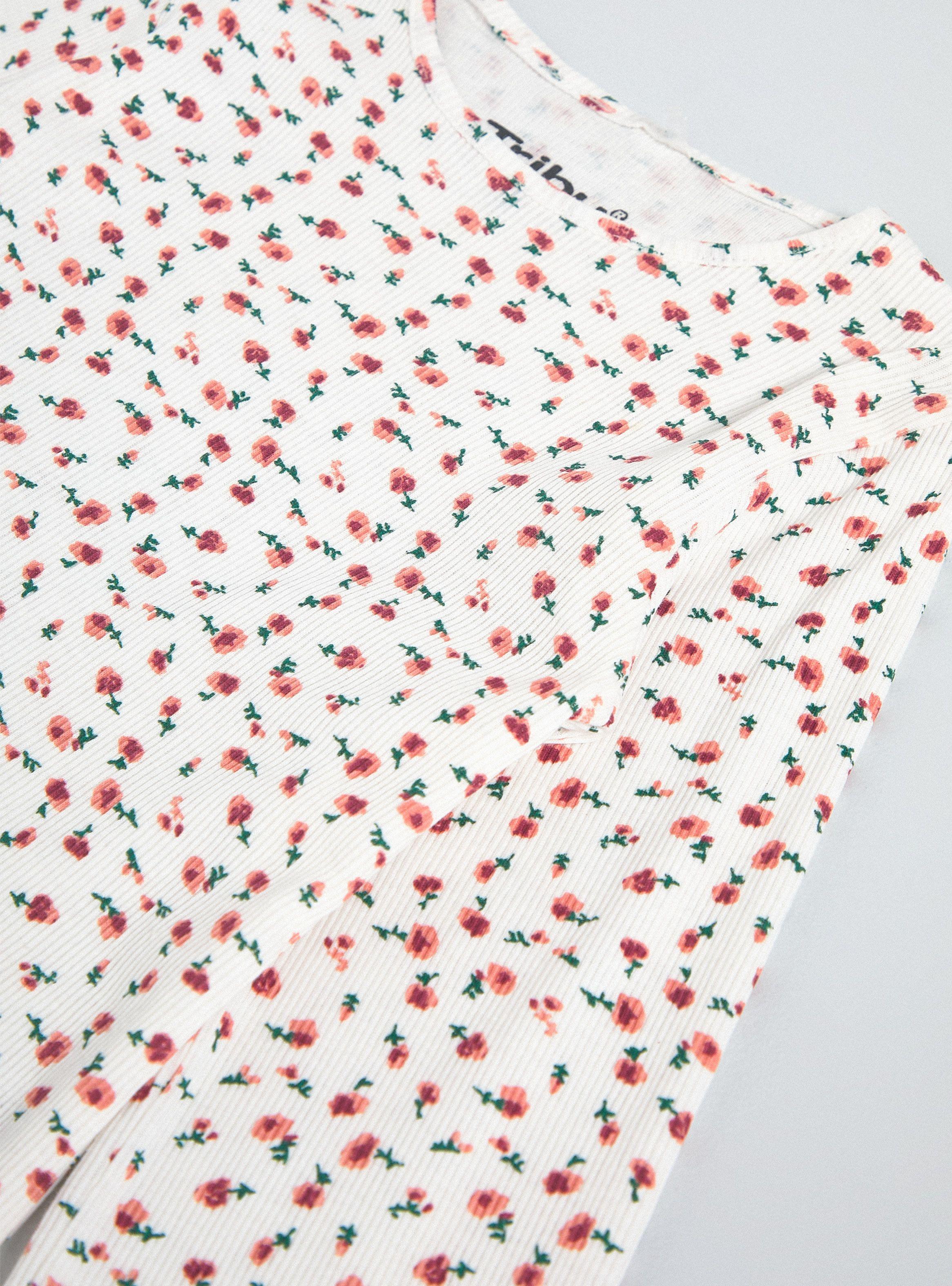 Polera Rib Manga Globo Estampado-2