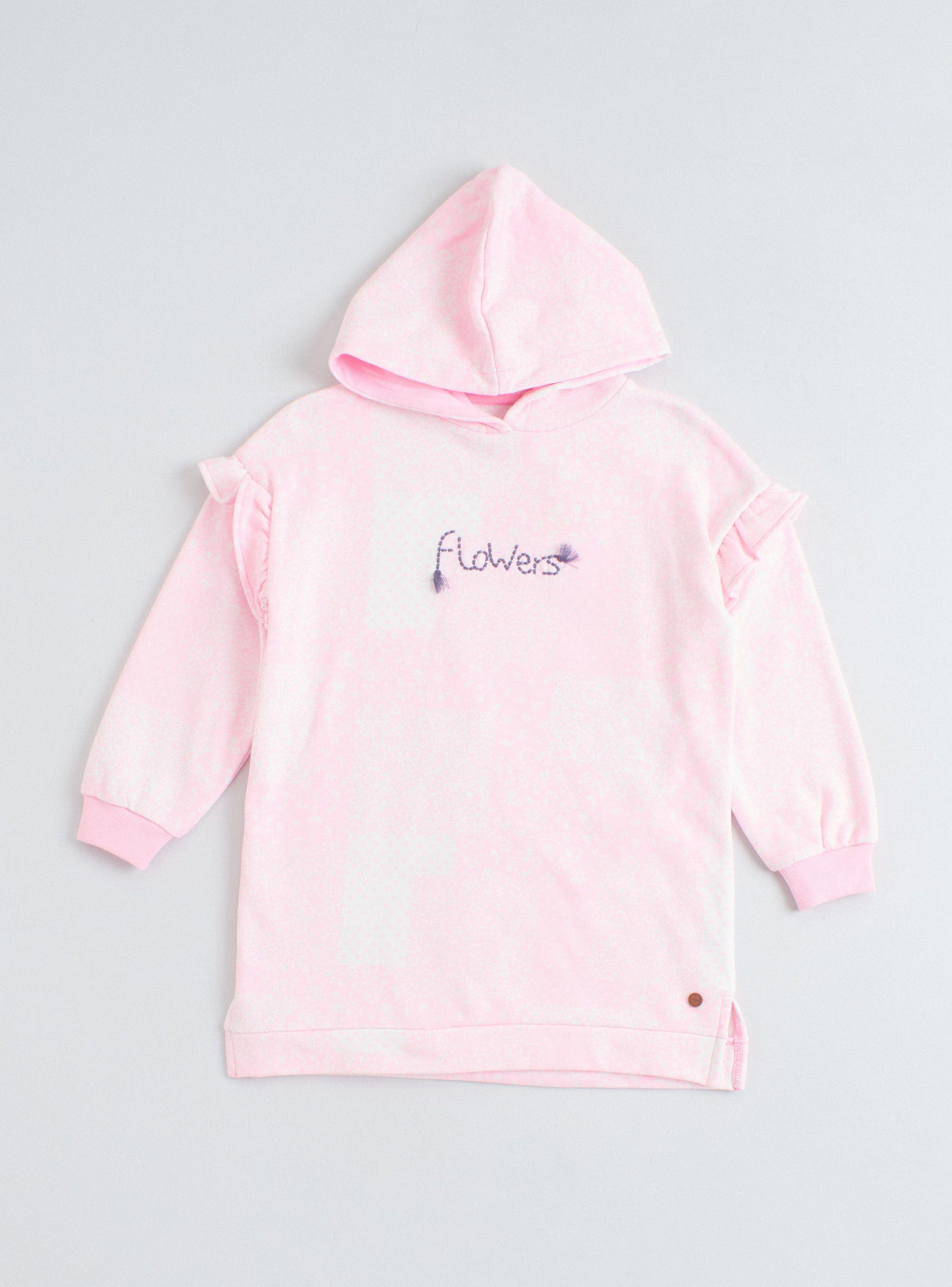 Polerón Long Fit con Capucha y Estampado-0