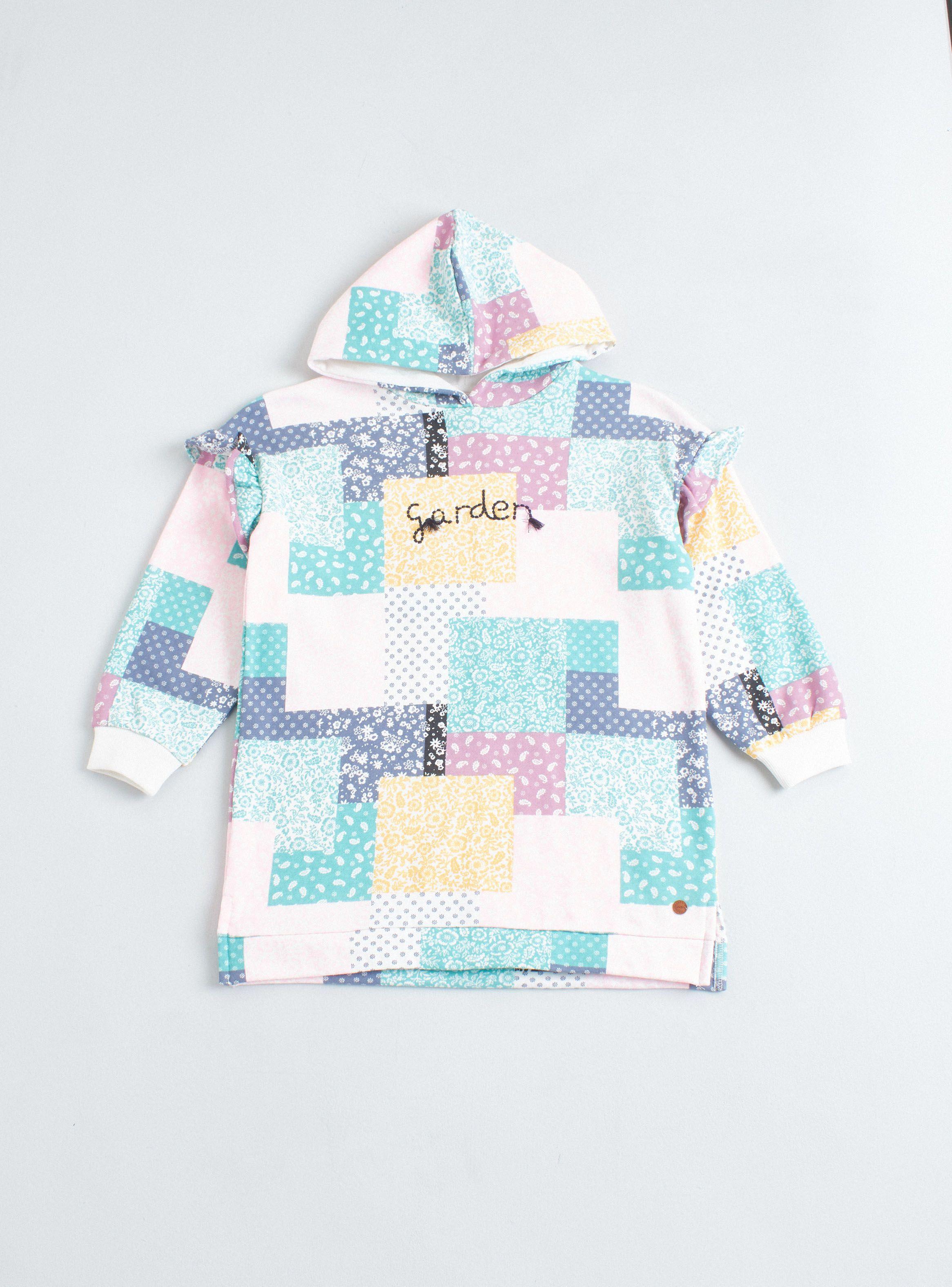 Polerón Long Fit con Capucha y Estampado-0