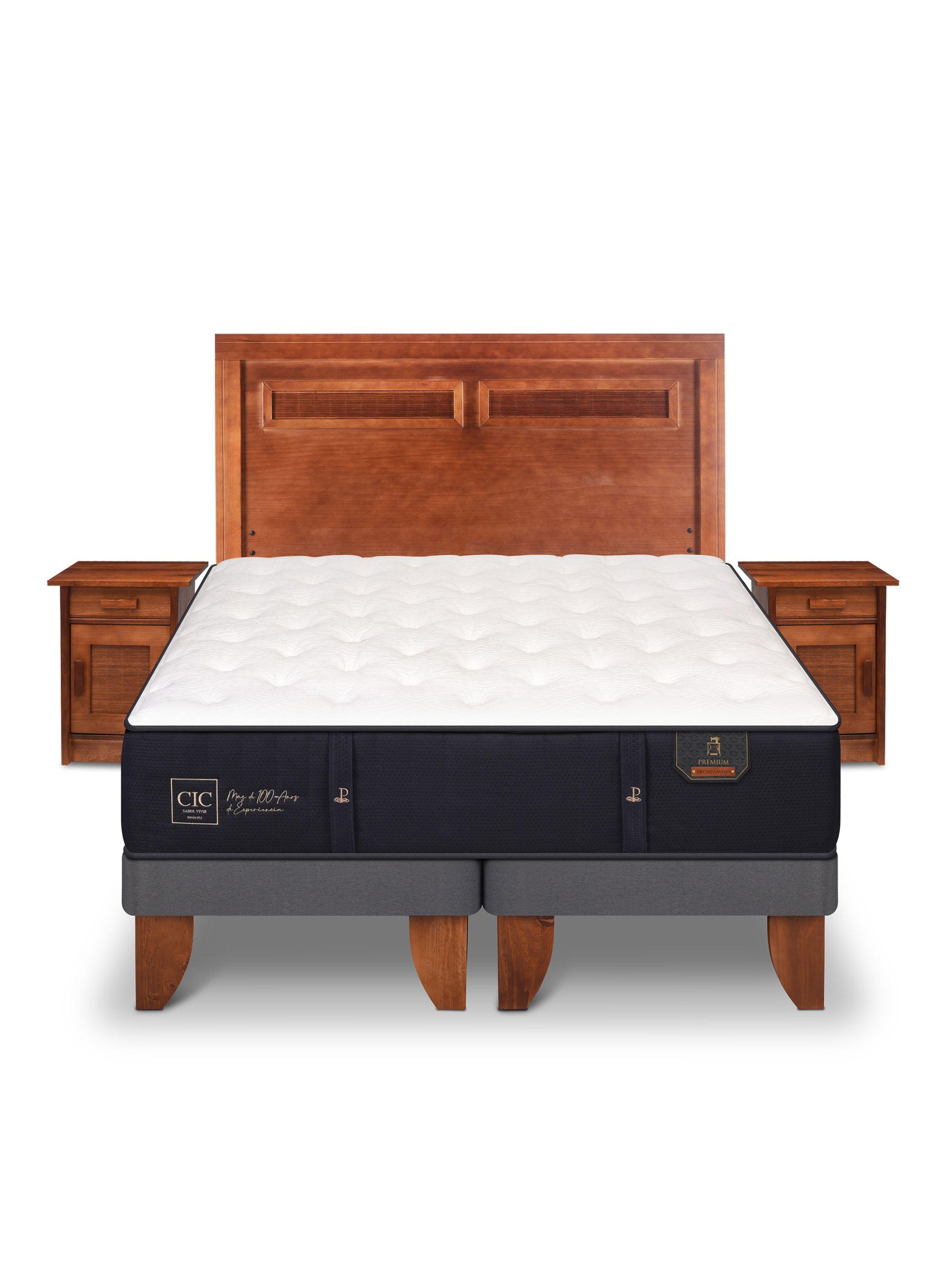 Cama Europea Premium 2 Plazas Base Dividida Milan + Set Muebles-2