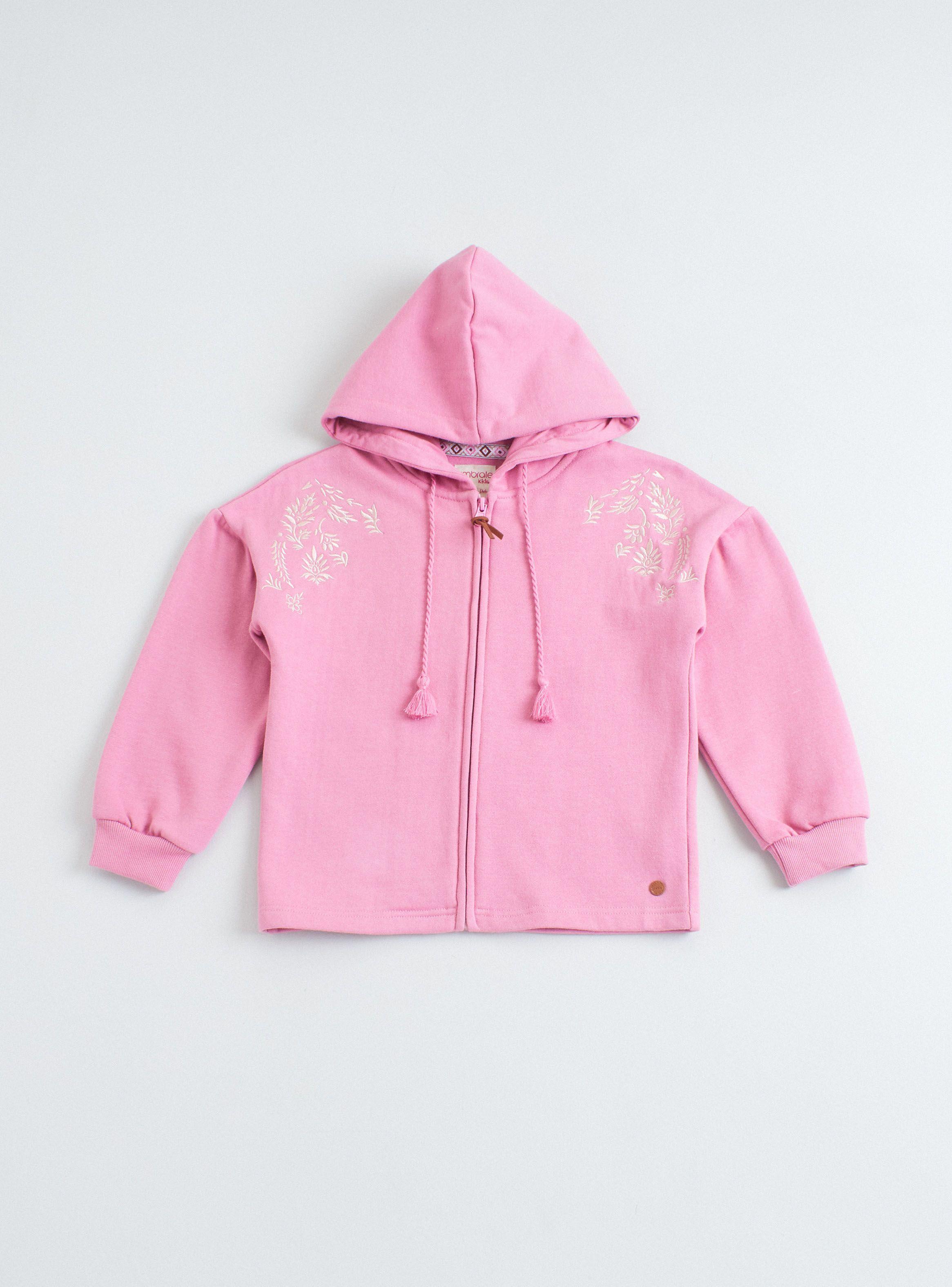 Polerón Manga Globo con Bordados Cordón con Pompón-0