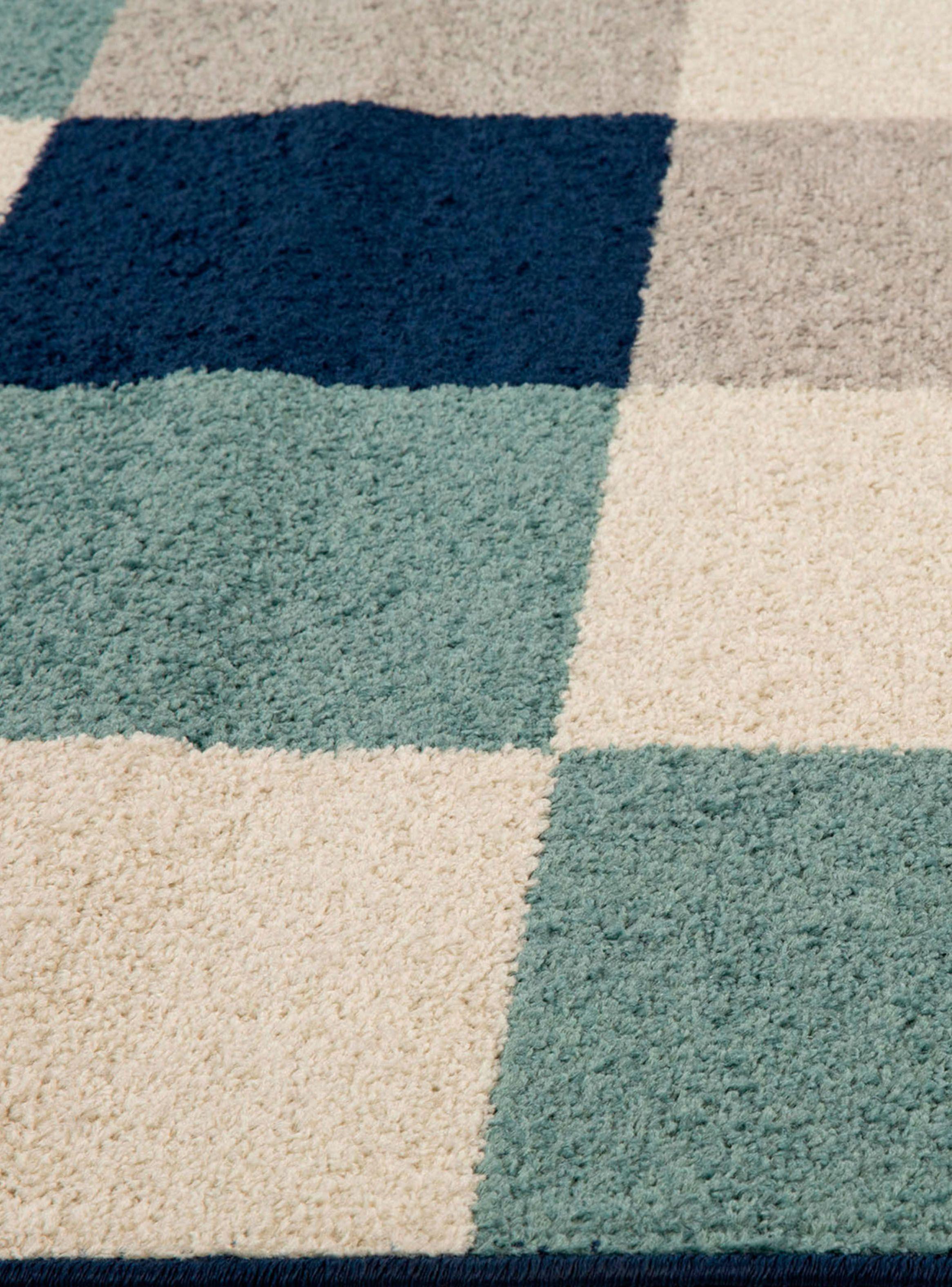 Bajada de Cama Kaleb 50x90 cm Cuadros azules-1