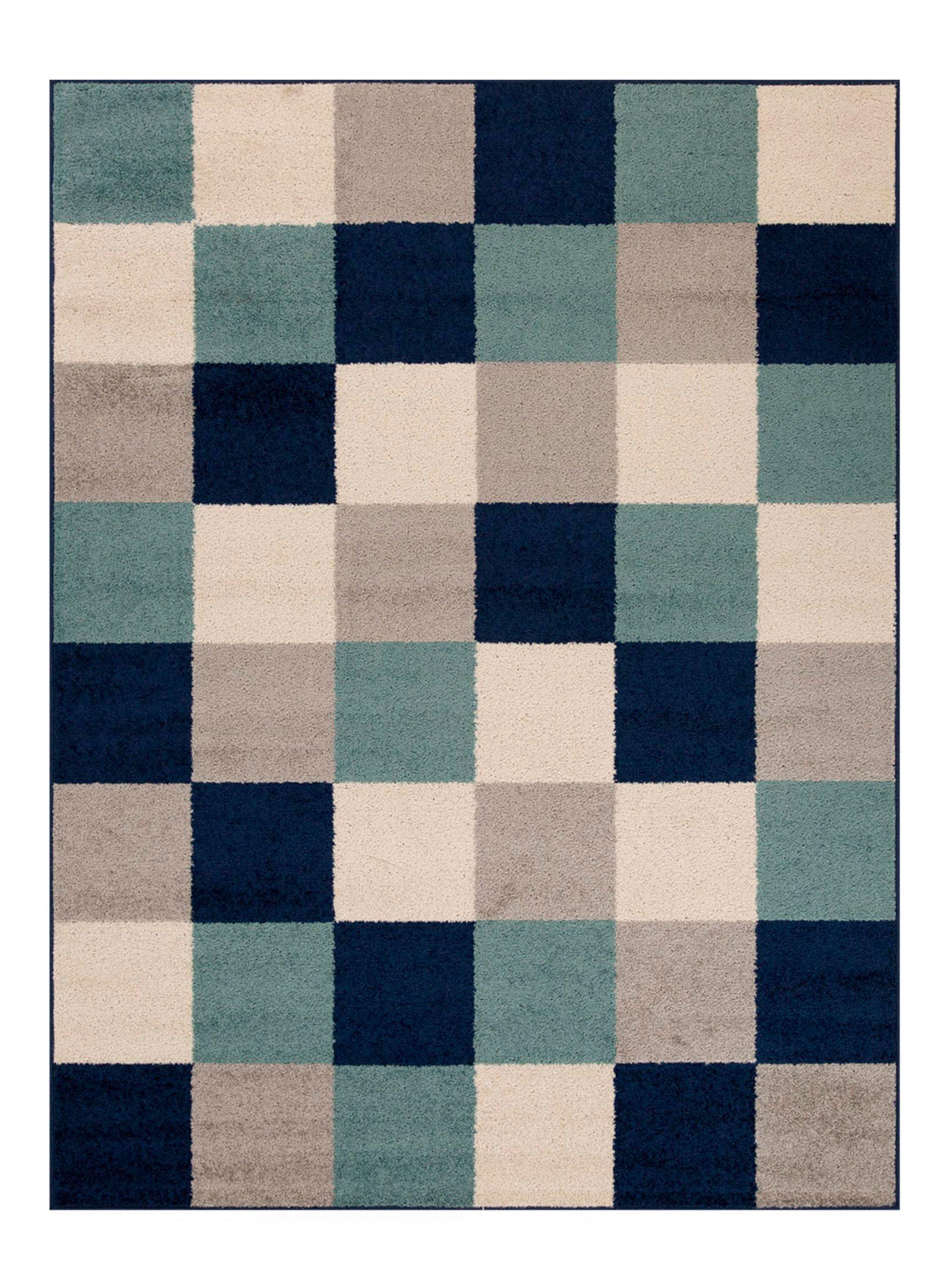 Bajada de Cama Kaleb 50x90 cm Cuadros azules-0
