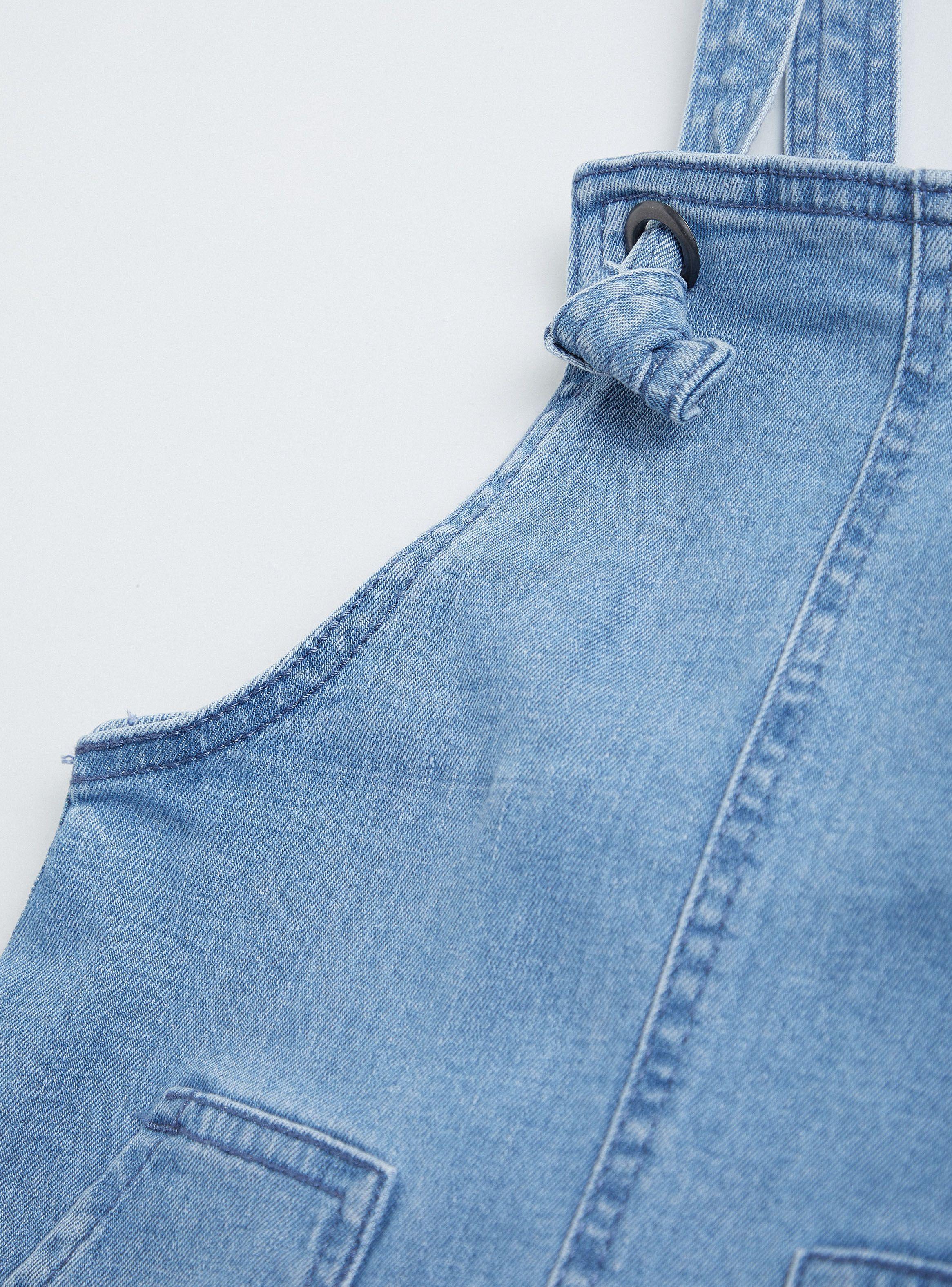 Jardinera Vestido Denim Tiras Ajustables-3