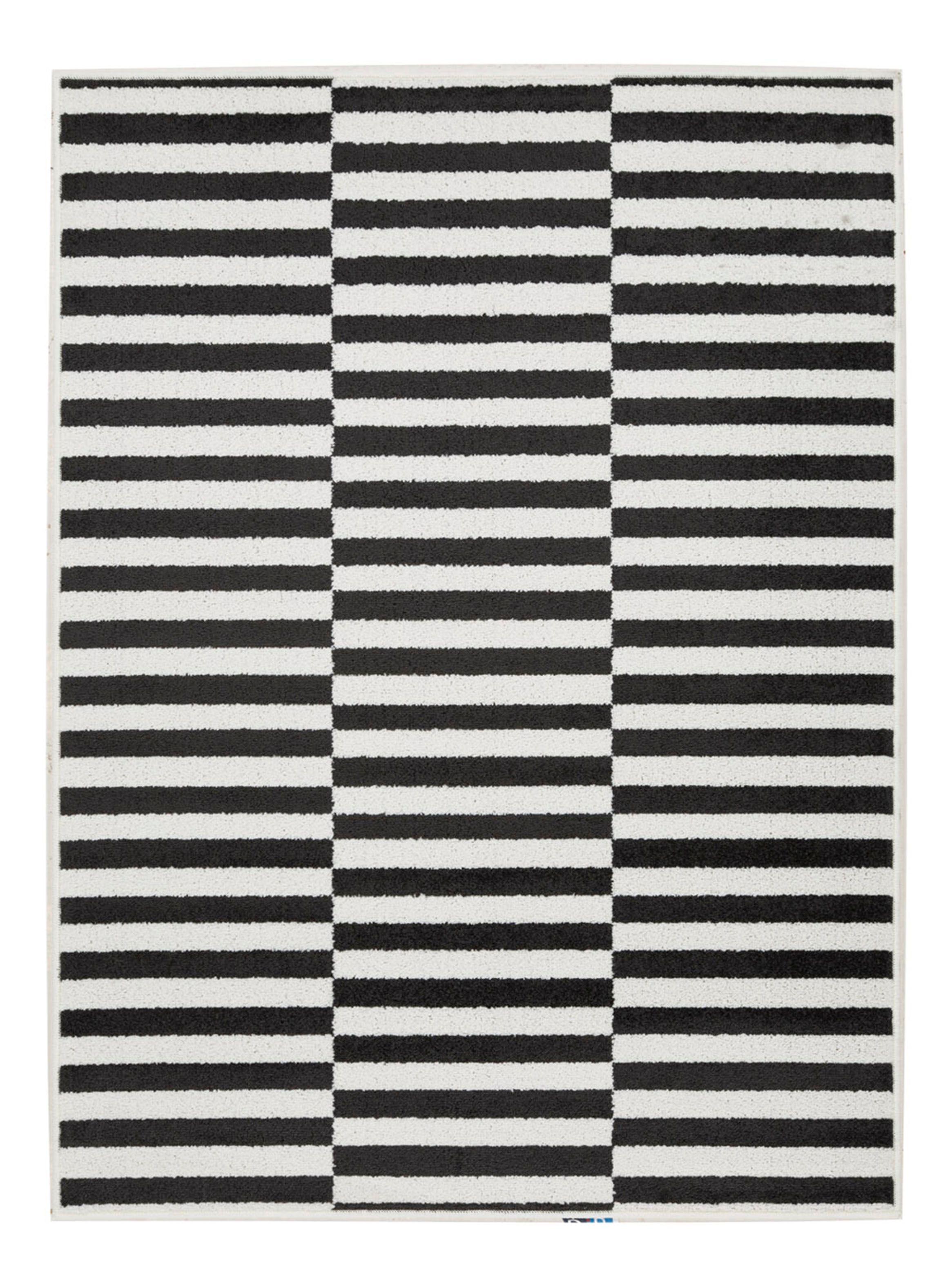Bajada de Cama Kaleb 50x90 cm Blanco Negro-0