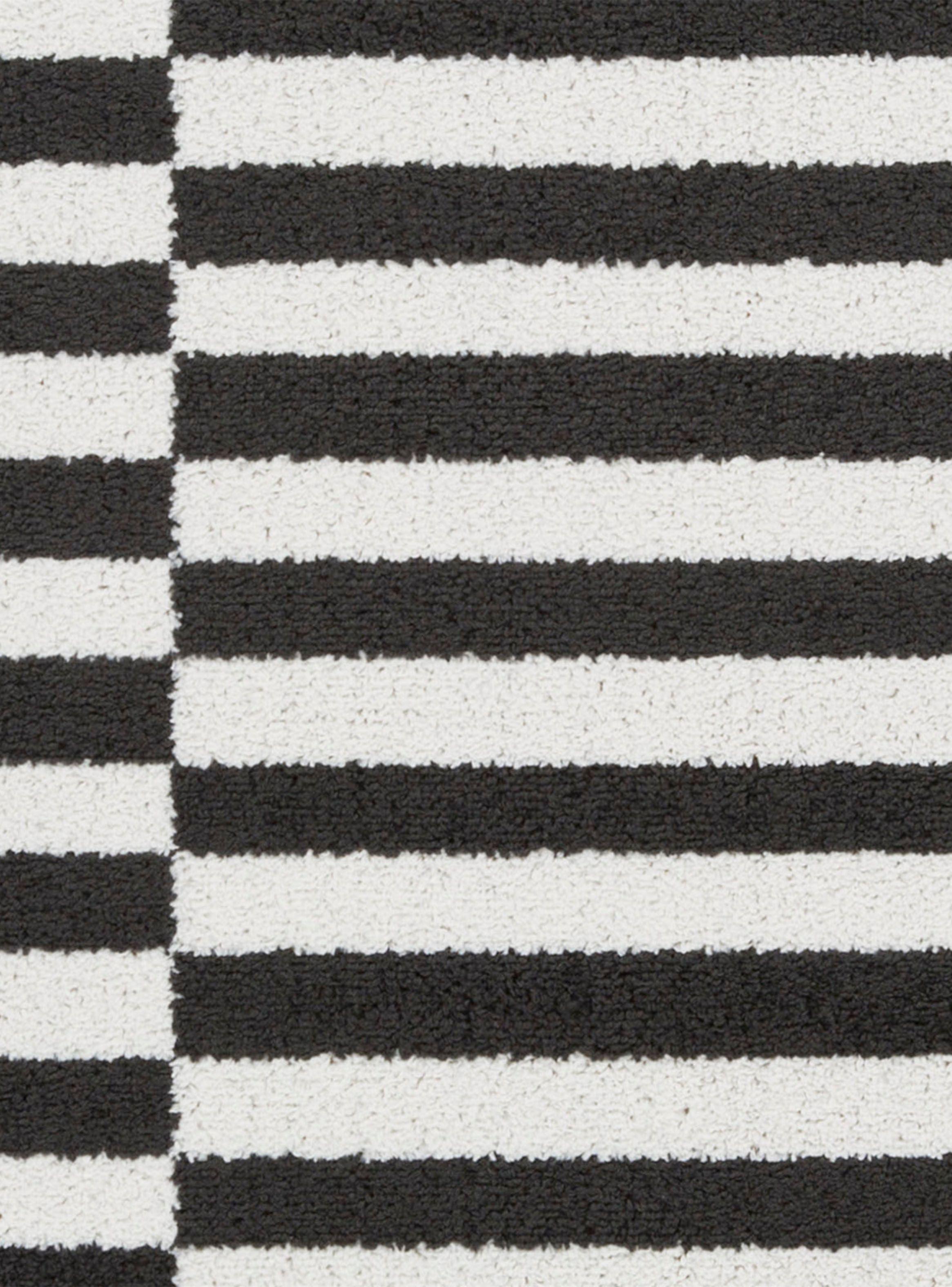 Bajada de Cama Kaleb 50x90 cm Blanco Negro-2