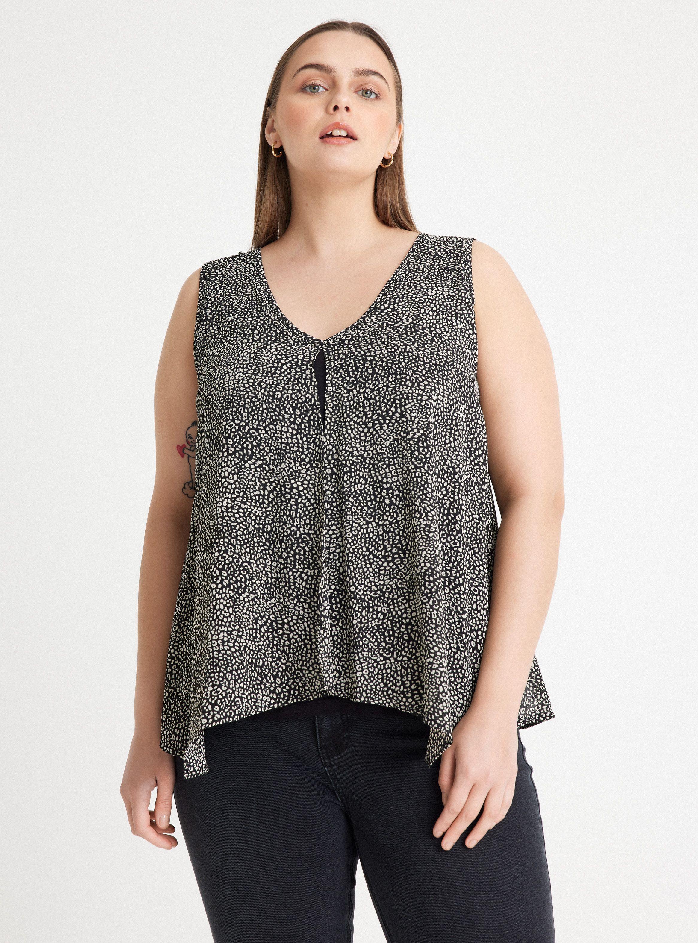 Blusa Elasticada con Capa Superior Gasa Fluida-0