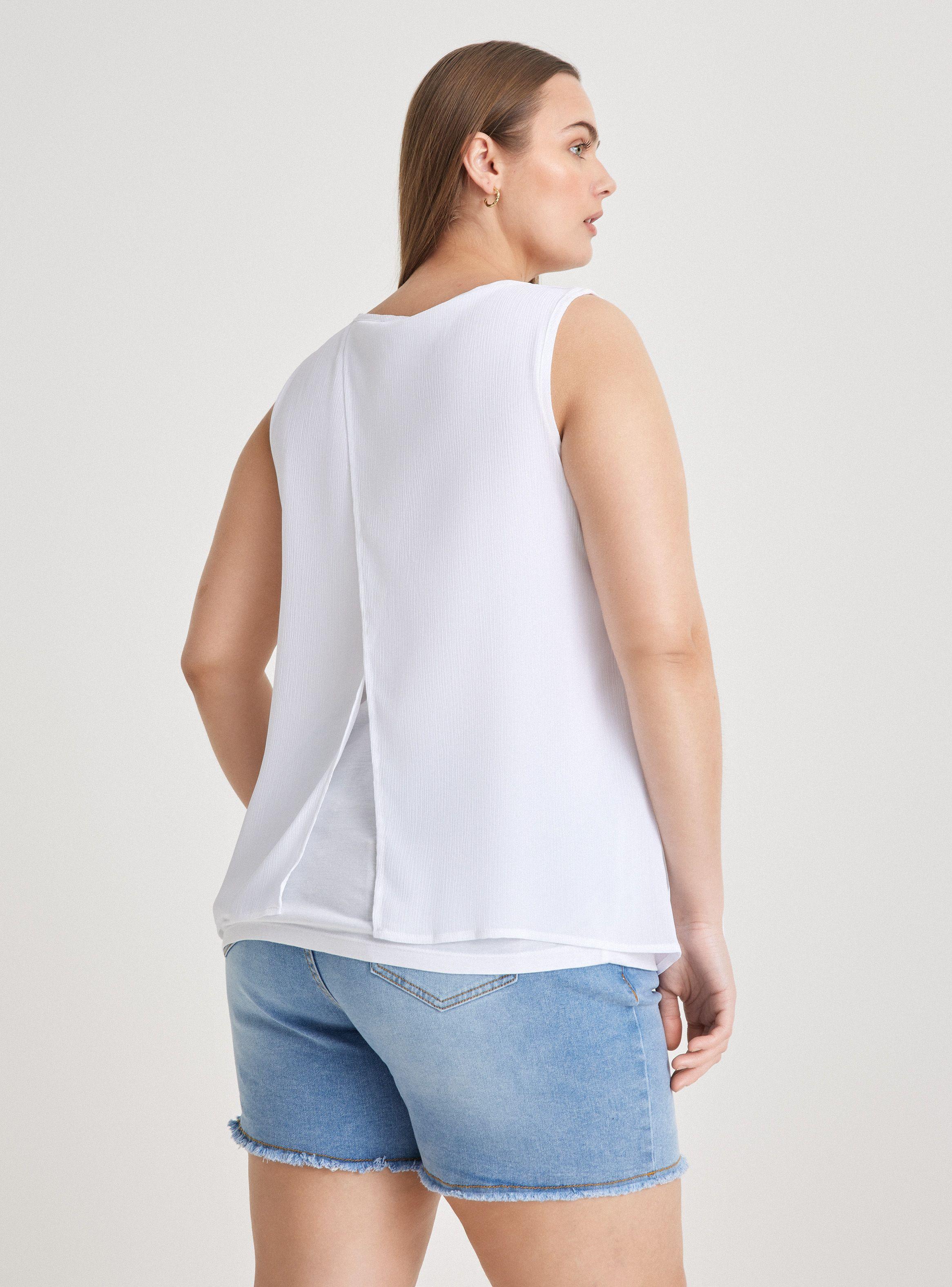 Blusa Elasticada con Capa Superior Gasa Fluida-1