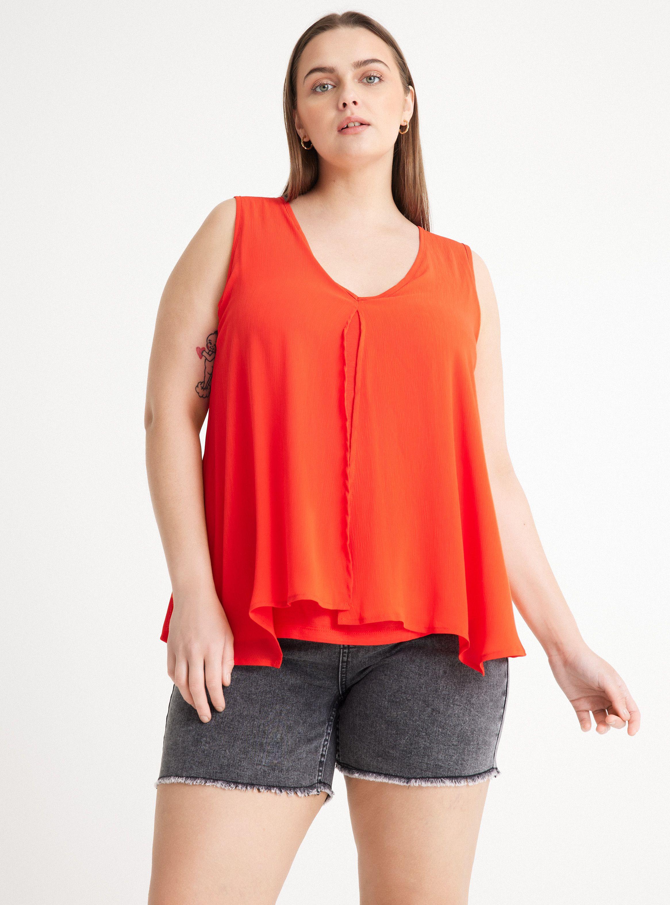 Blusa Elasticada con Capa Superior Gasa Fluida-0