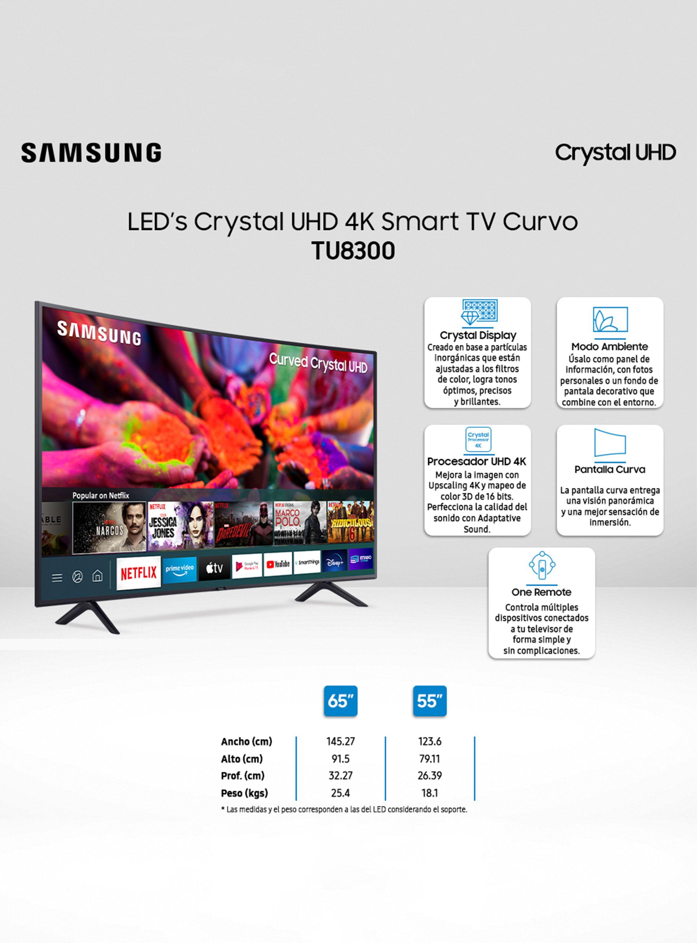 LED Samsung 55'' TU8300 Crystal UHD 4K Smart TV Curvo-1
