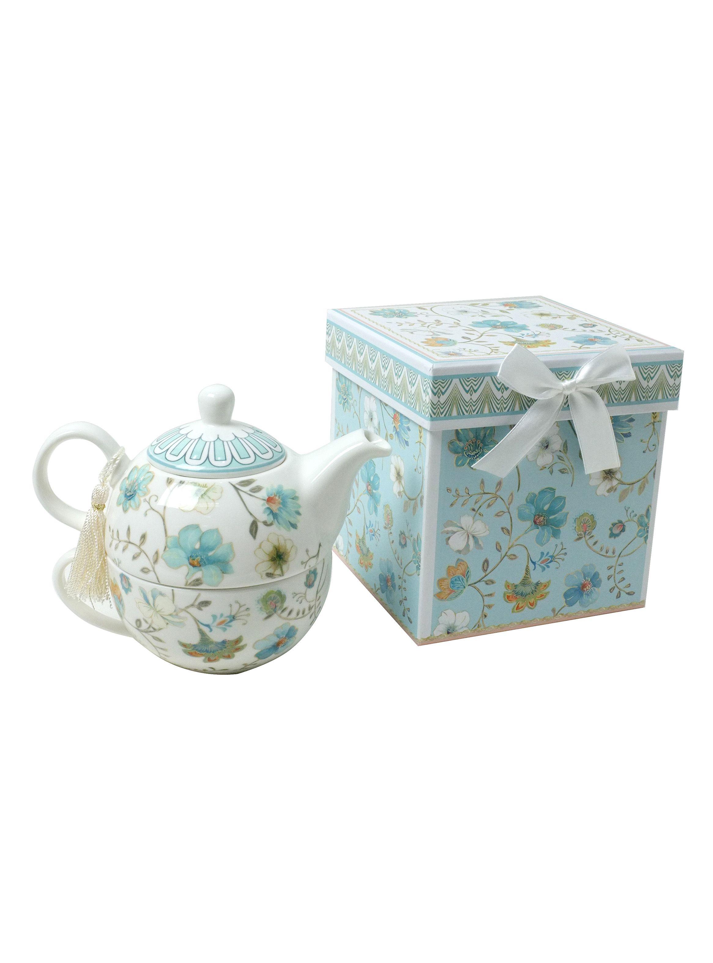 Tetera y Taza Flor Celeste-0