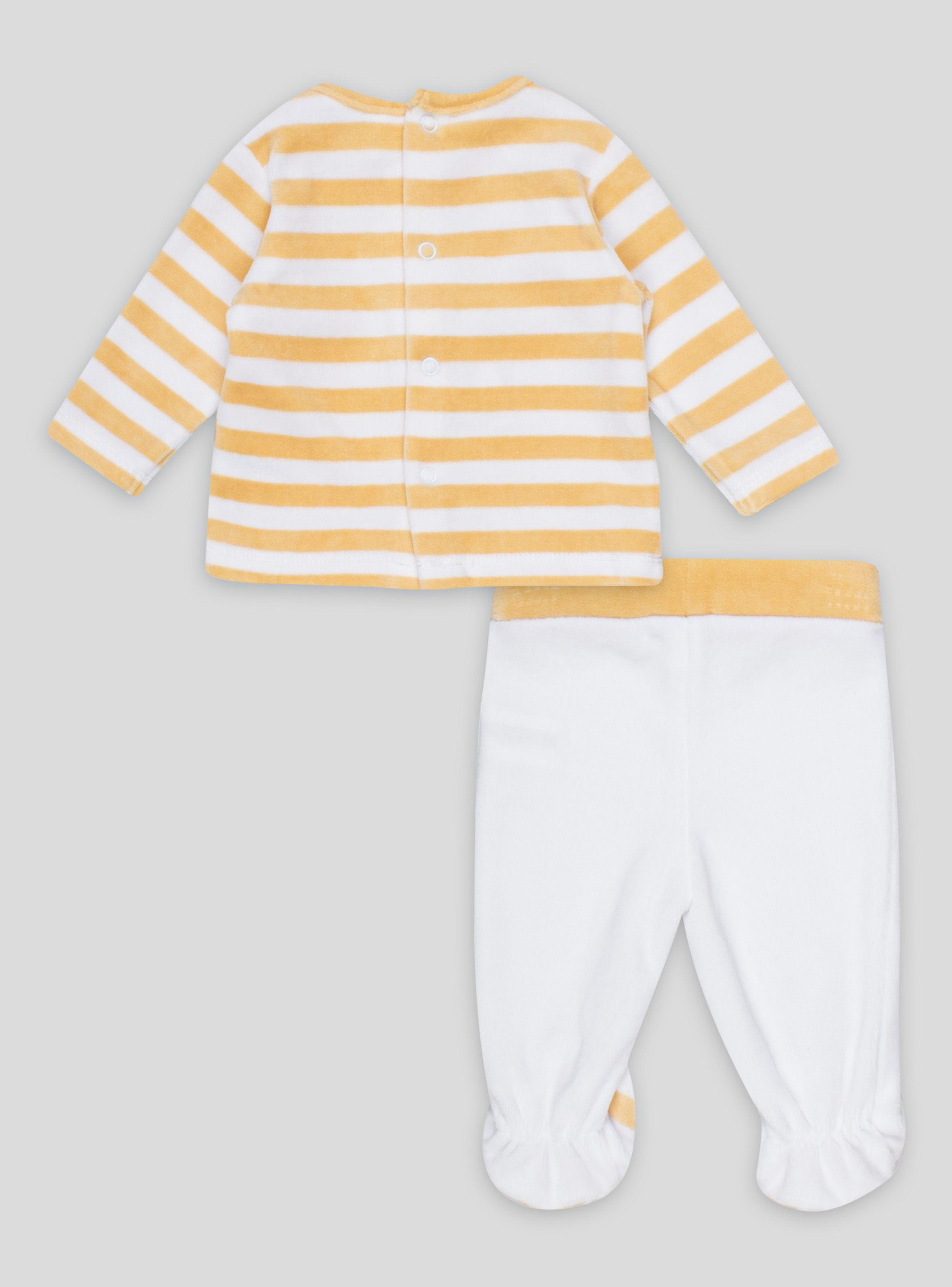 Conjunto Recién Nacido Rayas Amarillo Claro-1