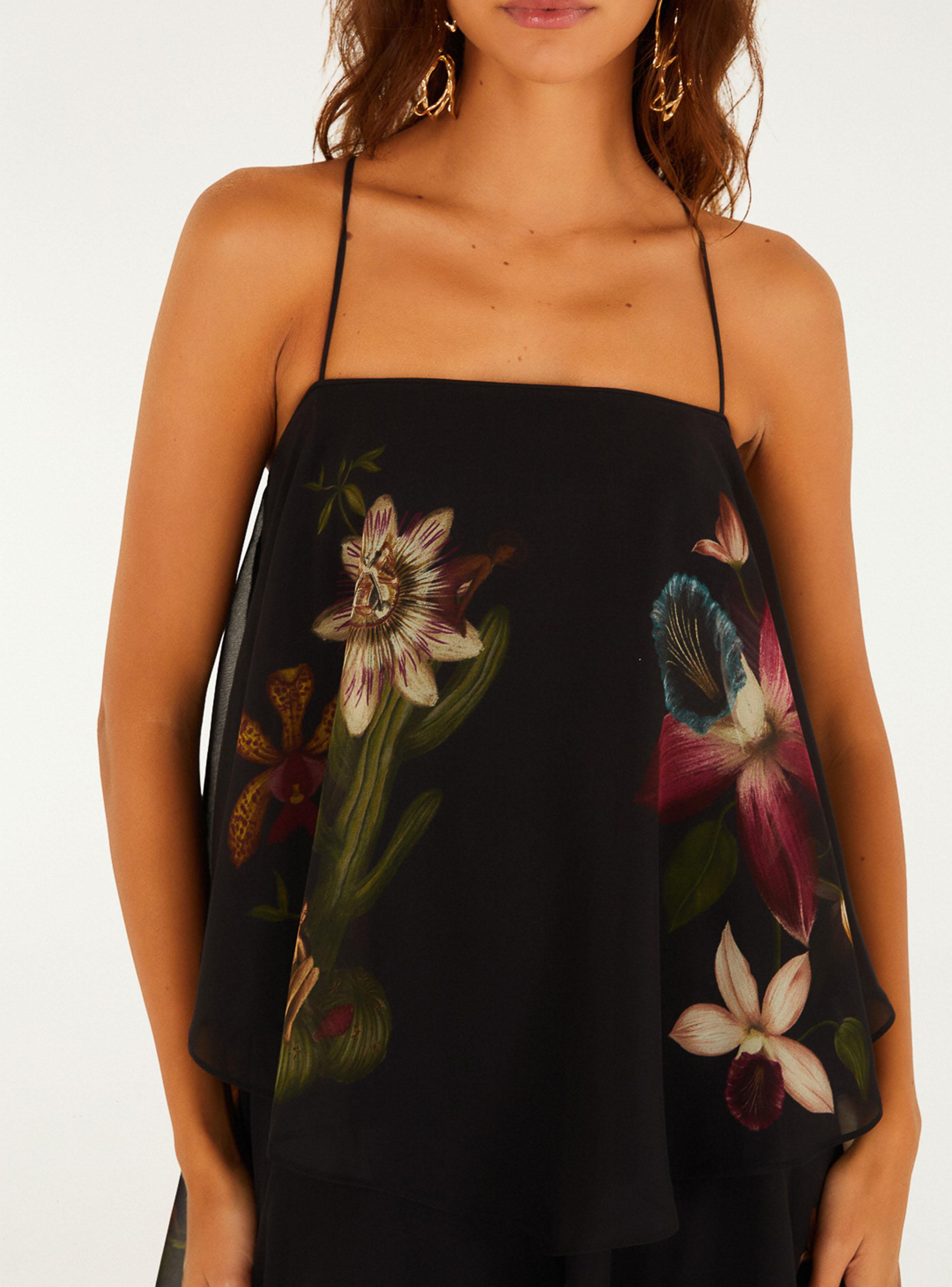 Vestido en Capas Maxi Orquídeas-3