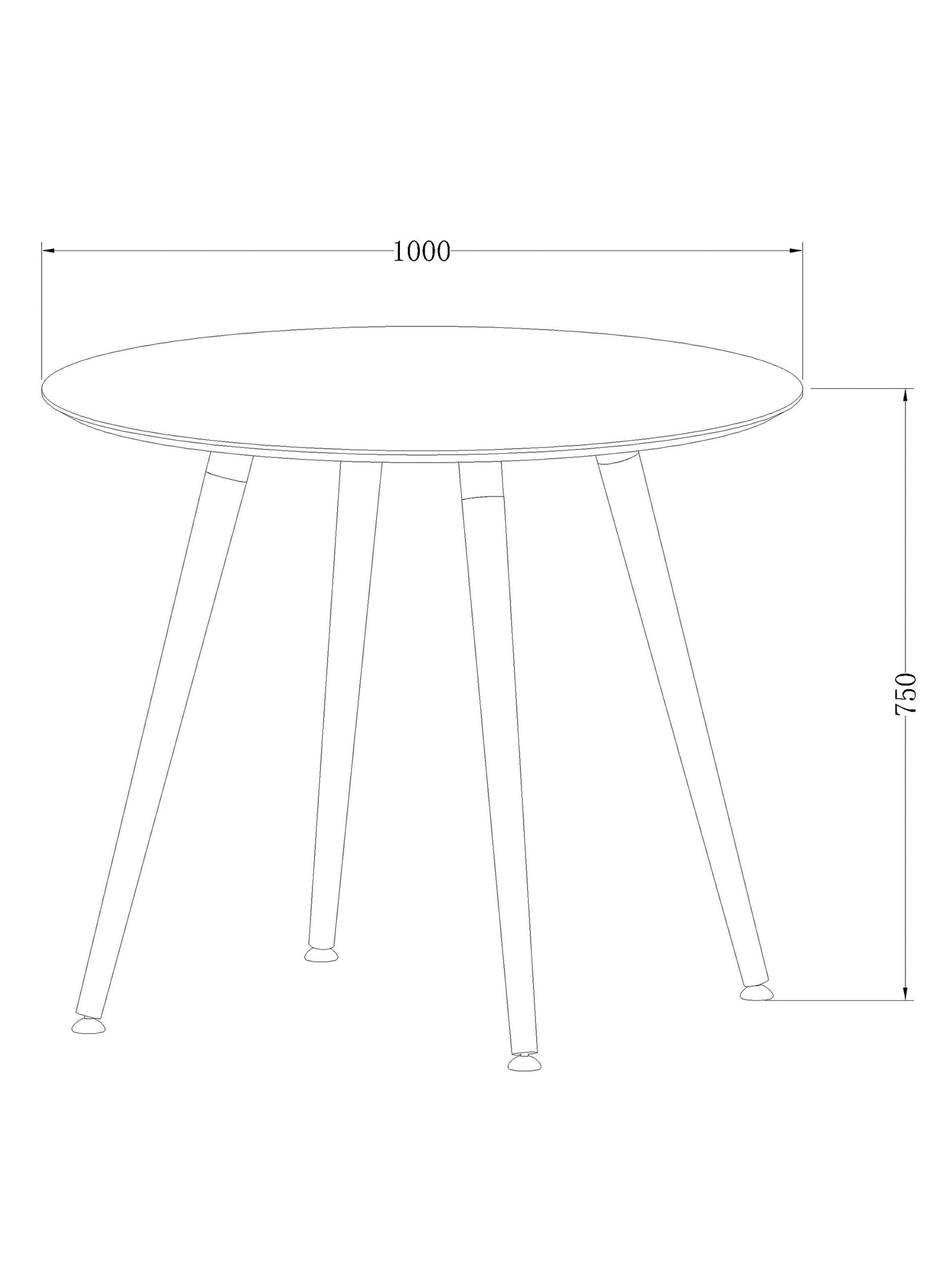 Mesa de Comedor New Aste Redonda 100 cm-3