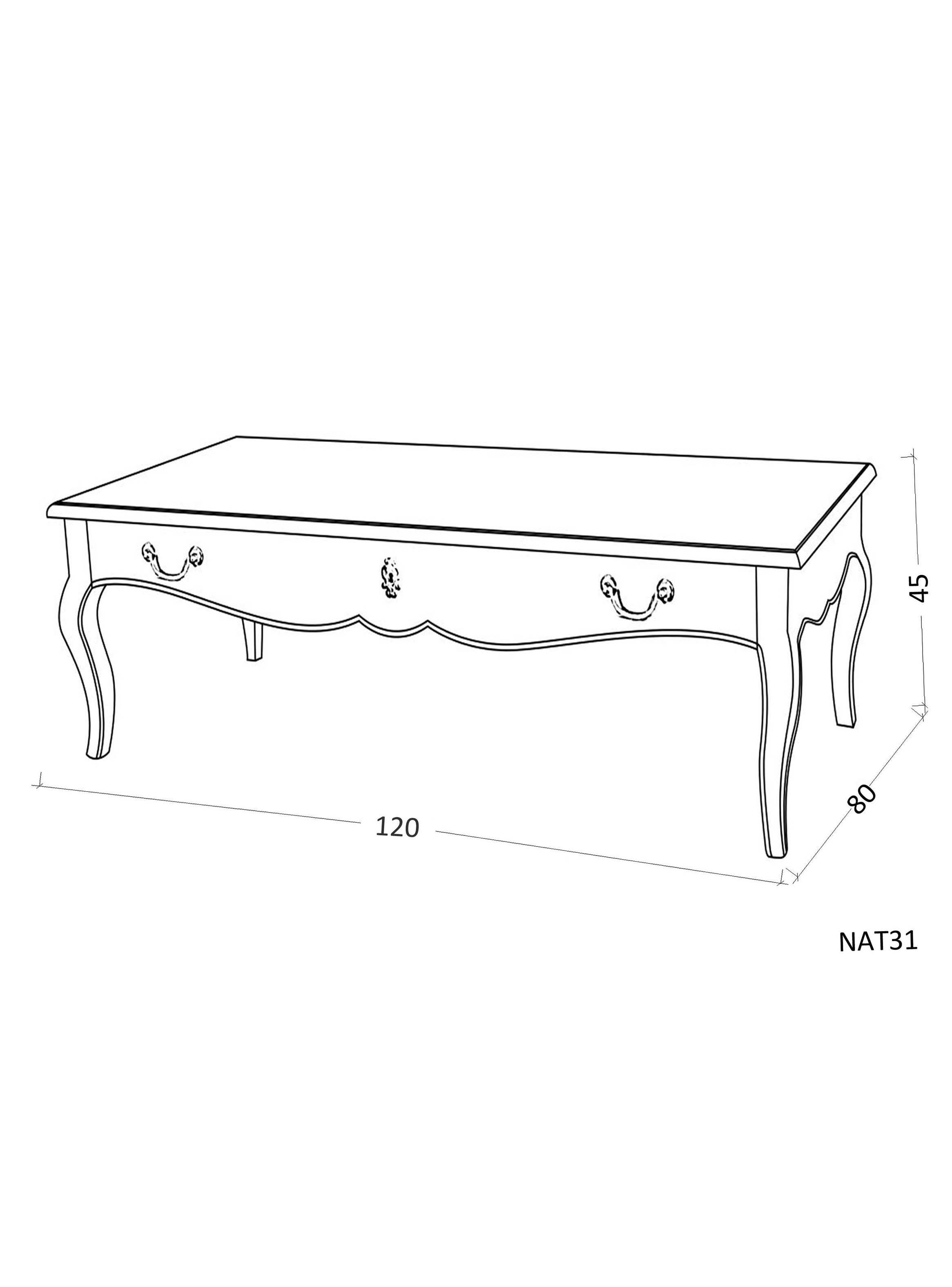 Mesa de Centro Rosa 80x120 cm-2