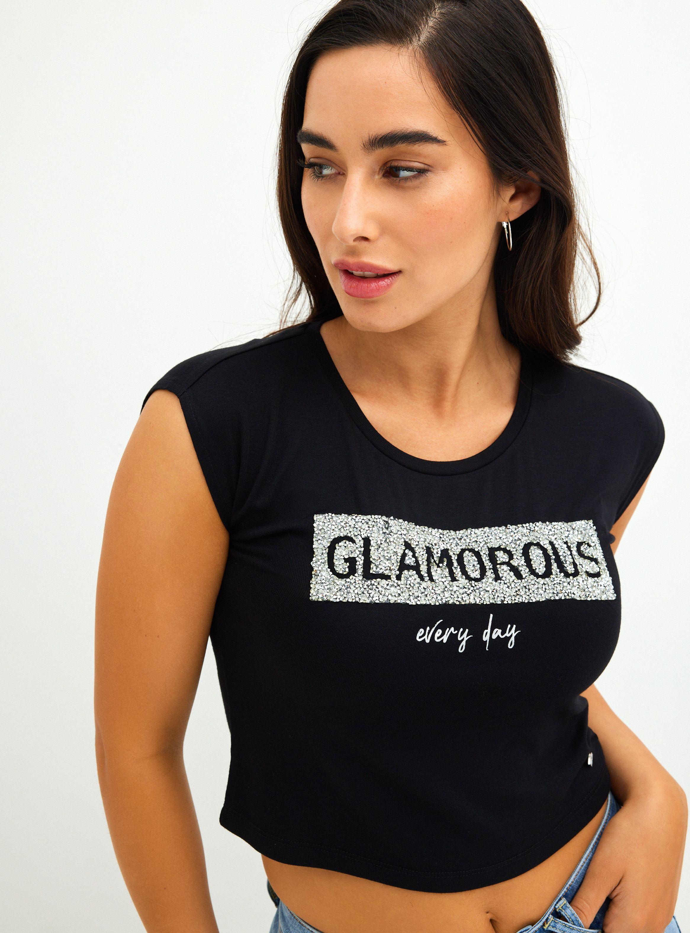Polera Crop Frontal Estampado-2