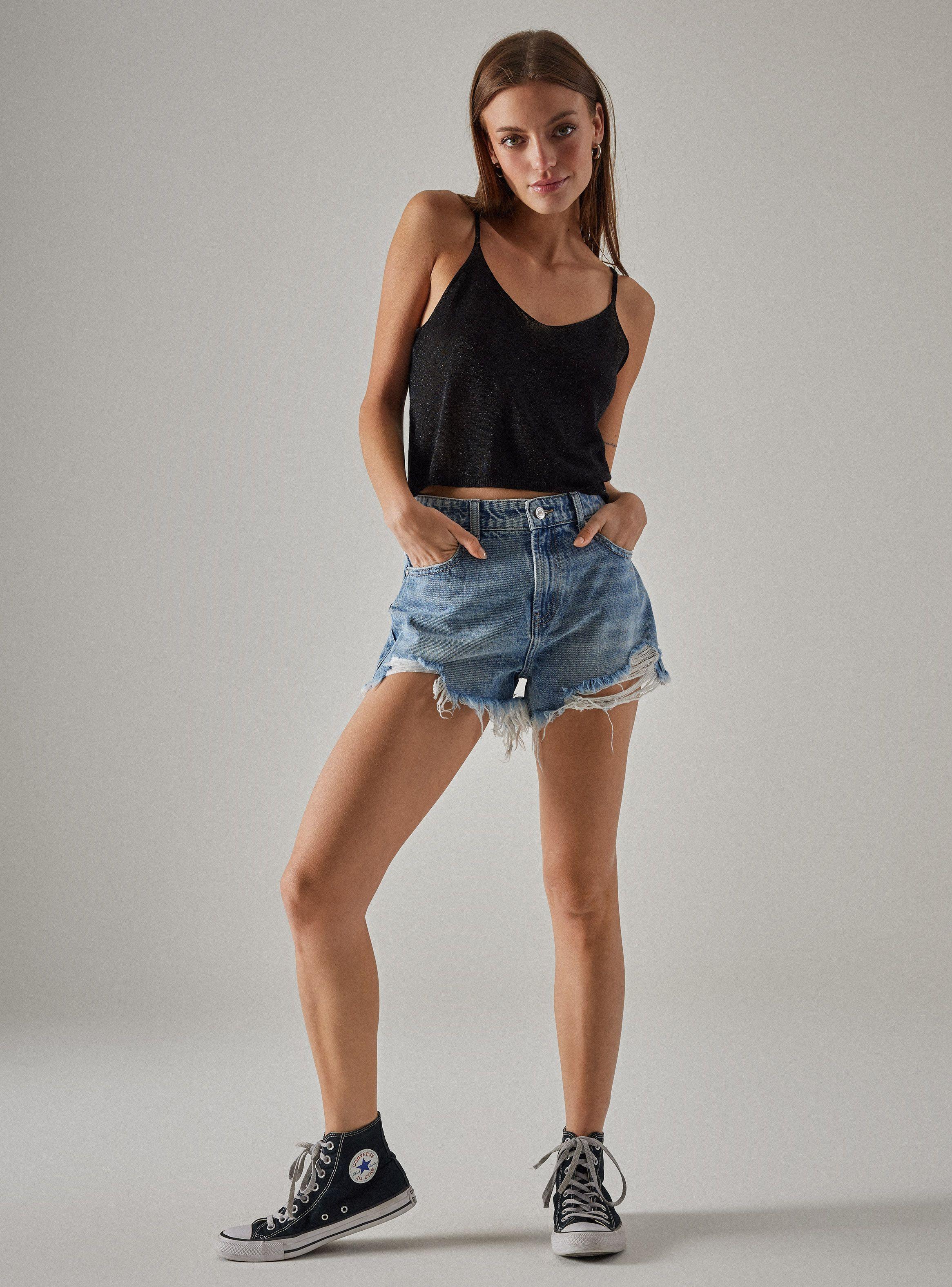 Polera Tejida Metalizada con Pabilos Finos-4