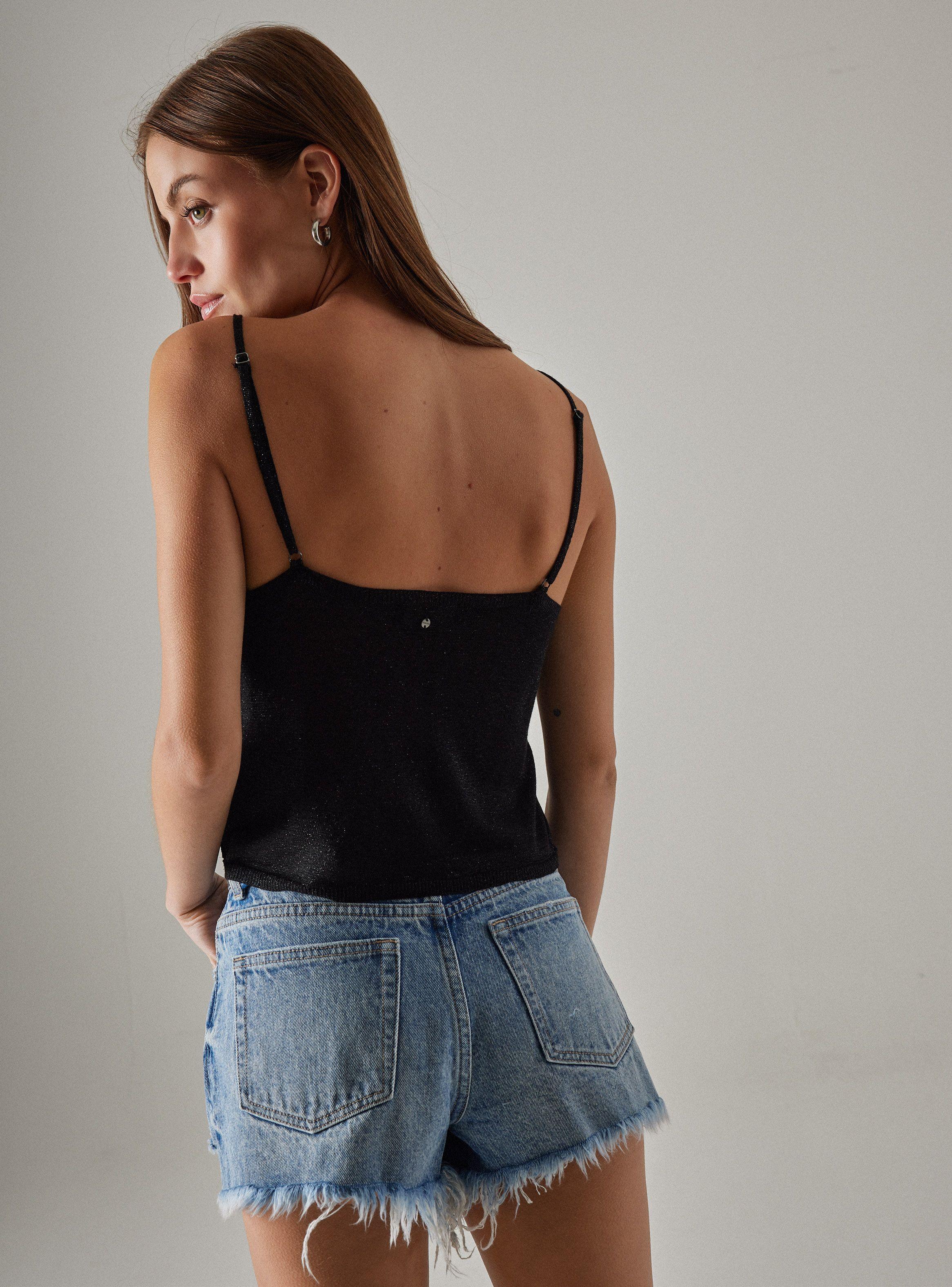 Polera Tejida Metalizada con Pabilos Finos-1