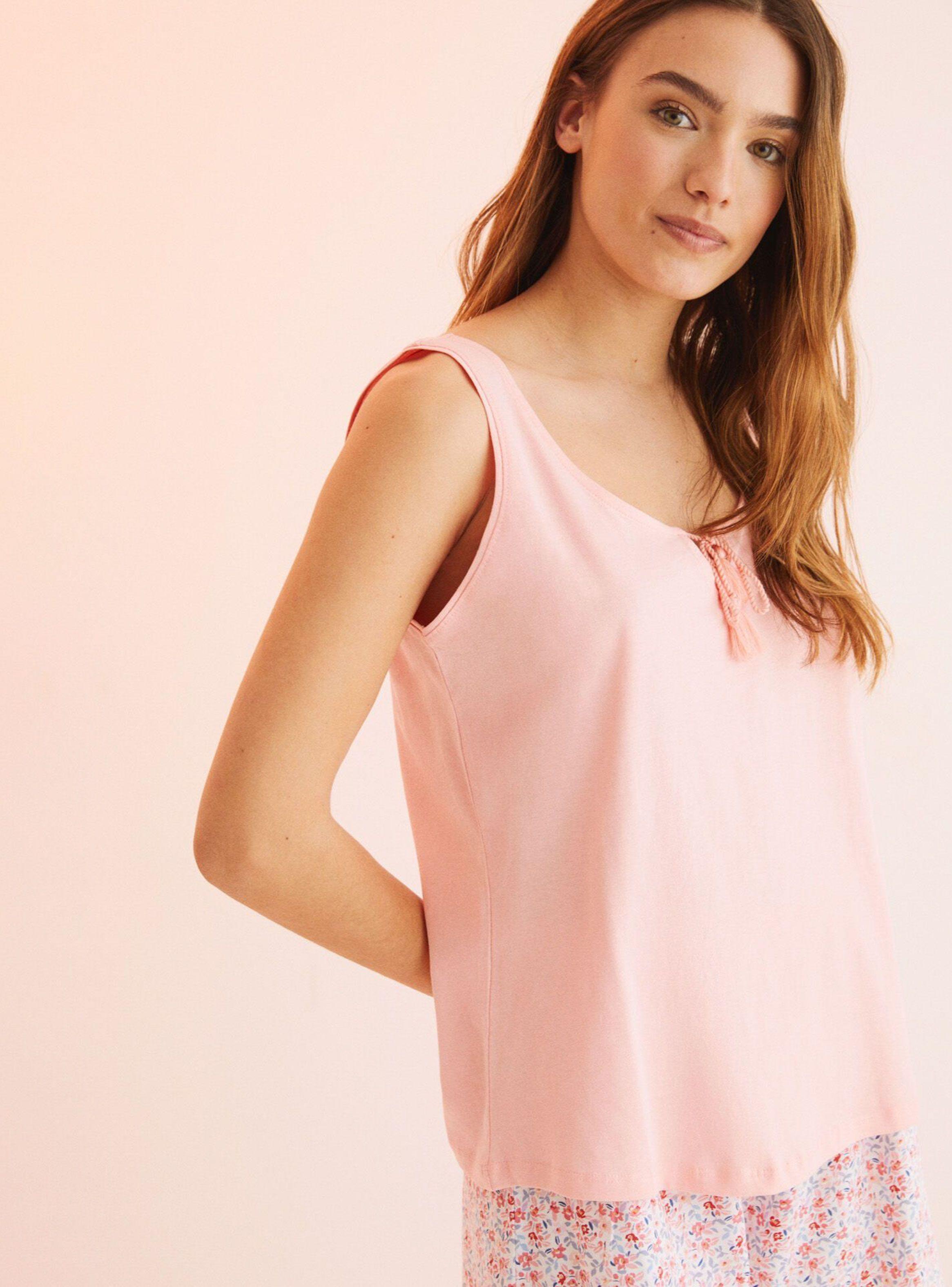 Pijama Corto Tirantes Rosa 100% Algodón-2