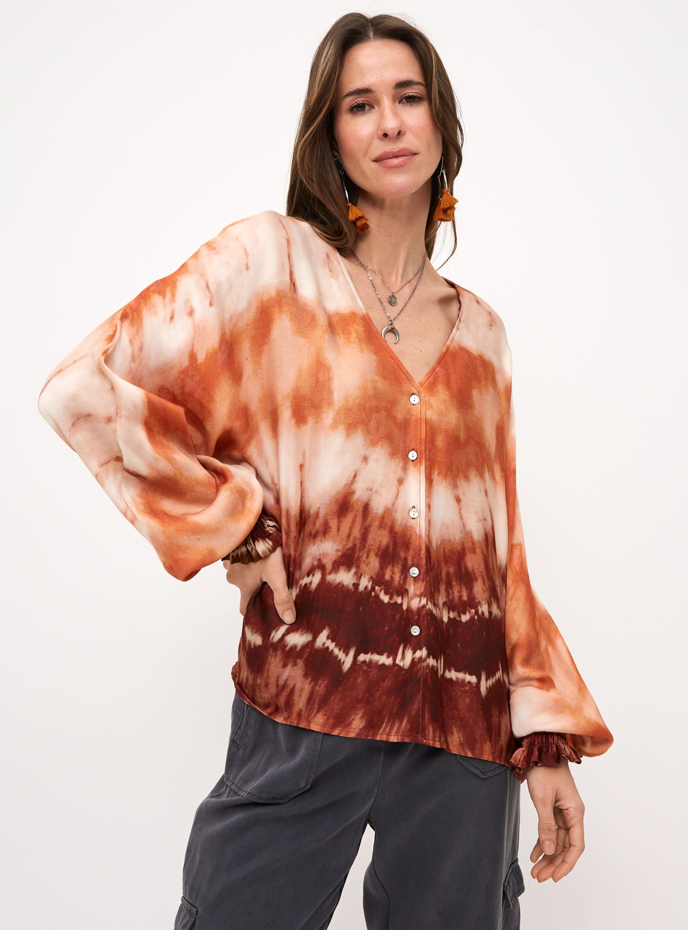 Blusa Abotonada Estampado Tie Dye-0