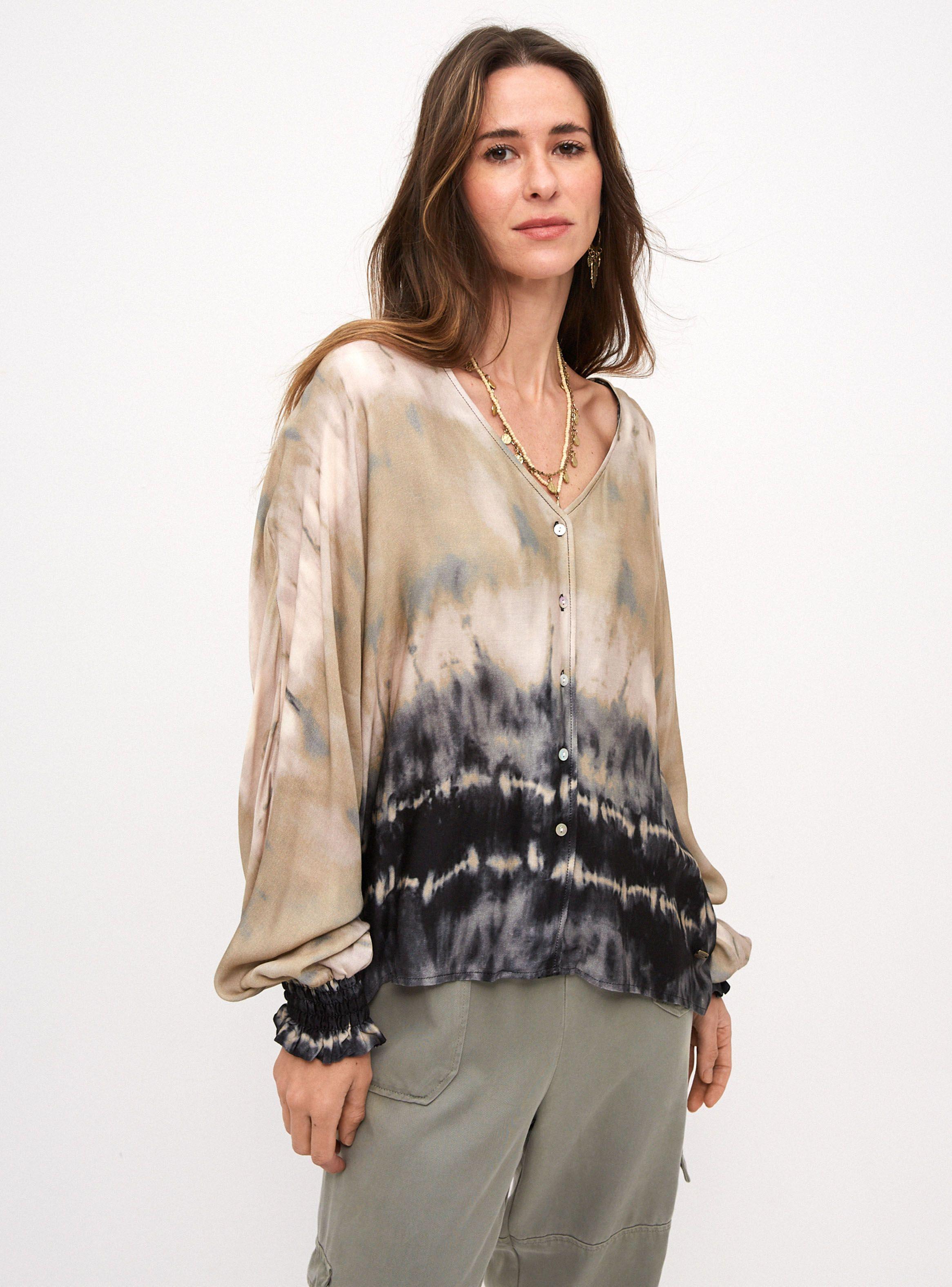 Blusa Abotonada Estampado Tie Dye-0