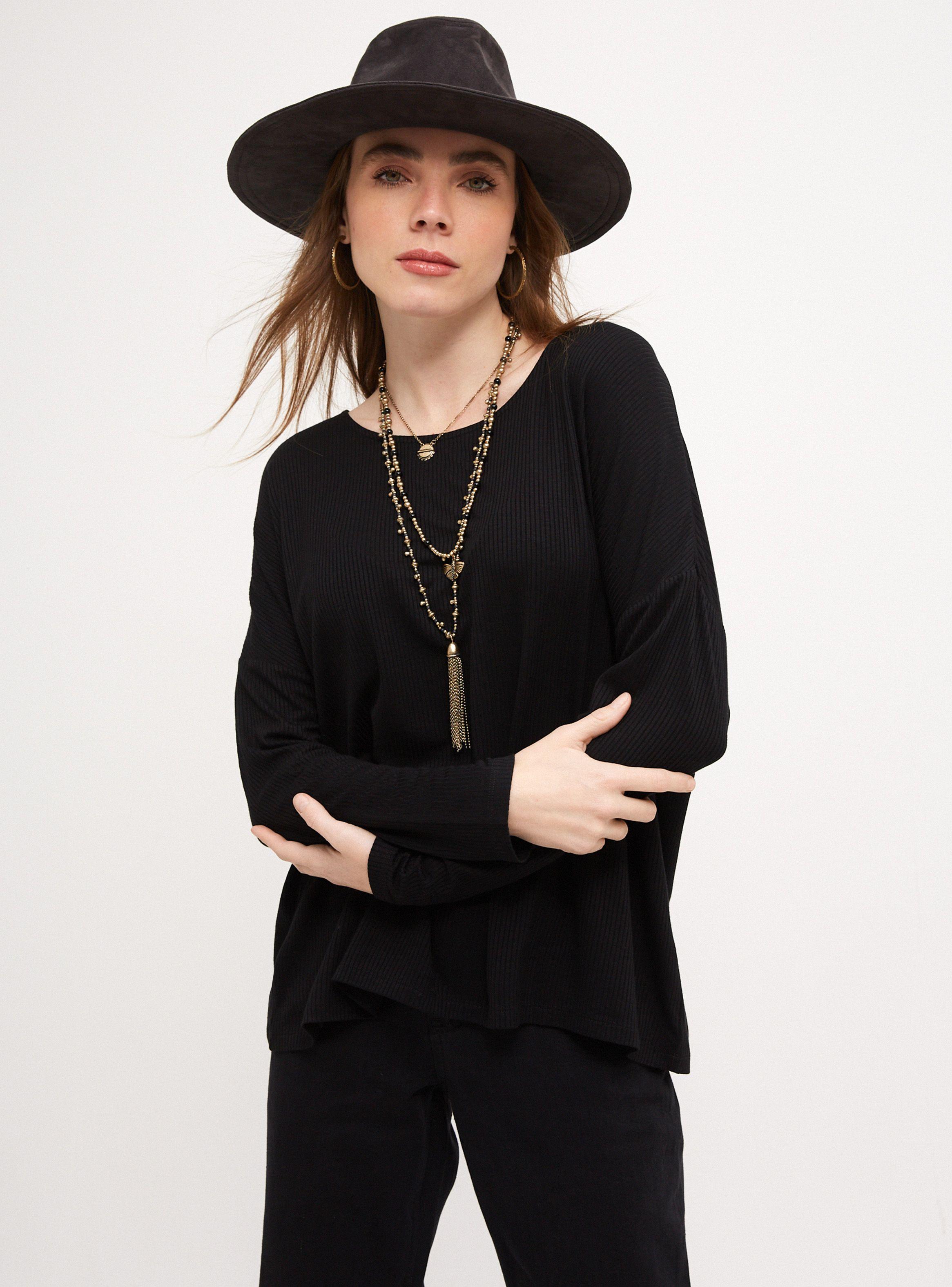 Polera Calce Holgado y Tela En Rib-0