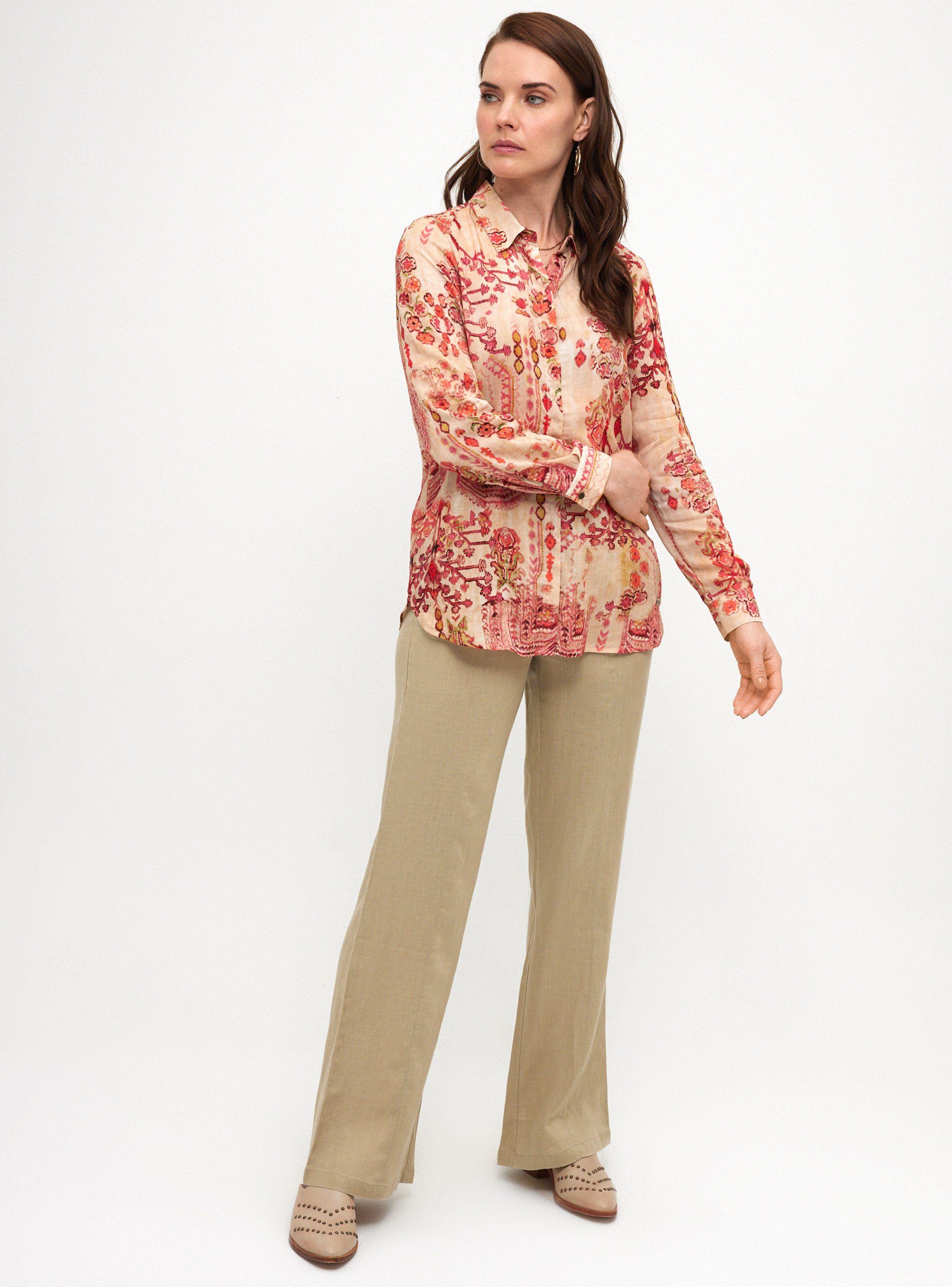 Blusa Estampada Cuello Camisero y Botones-3