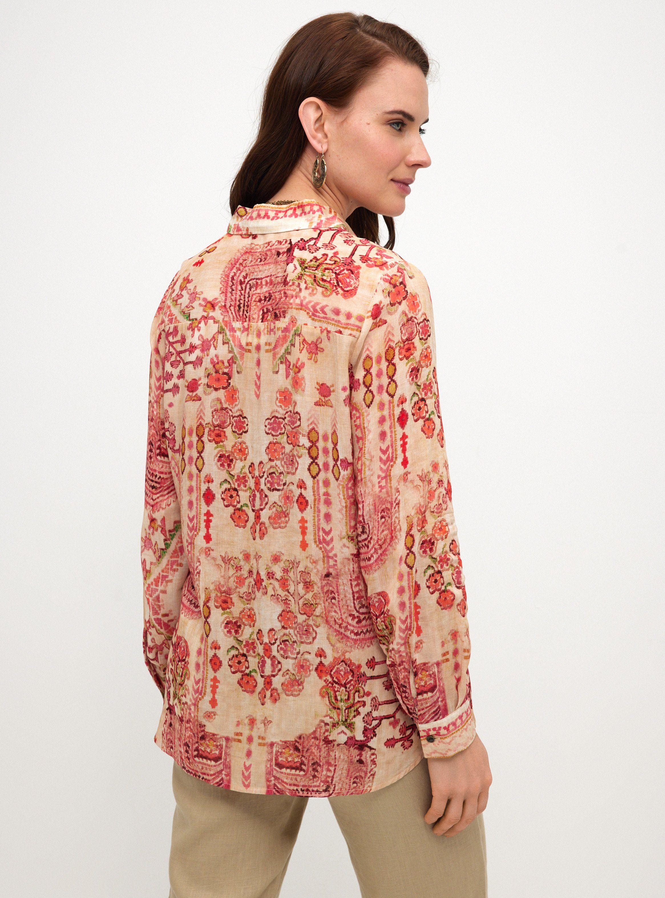 Blusa Estampada Cuello Camisero y Botones-1