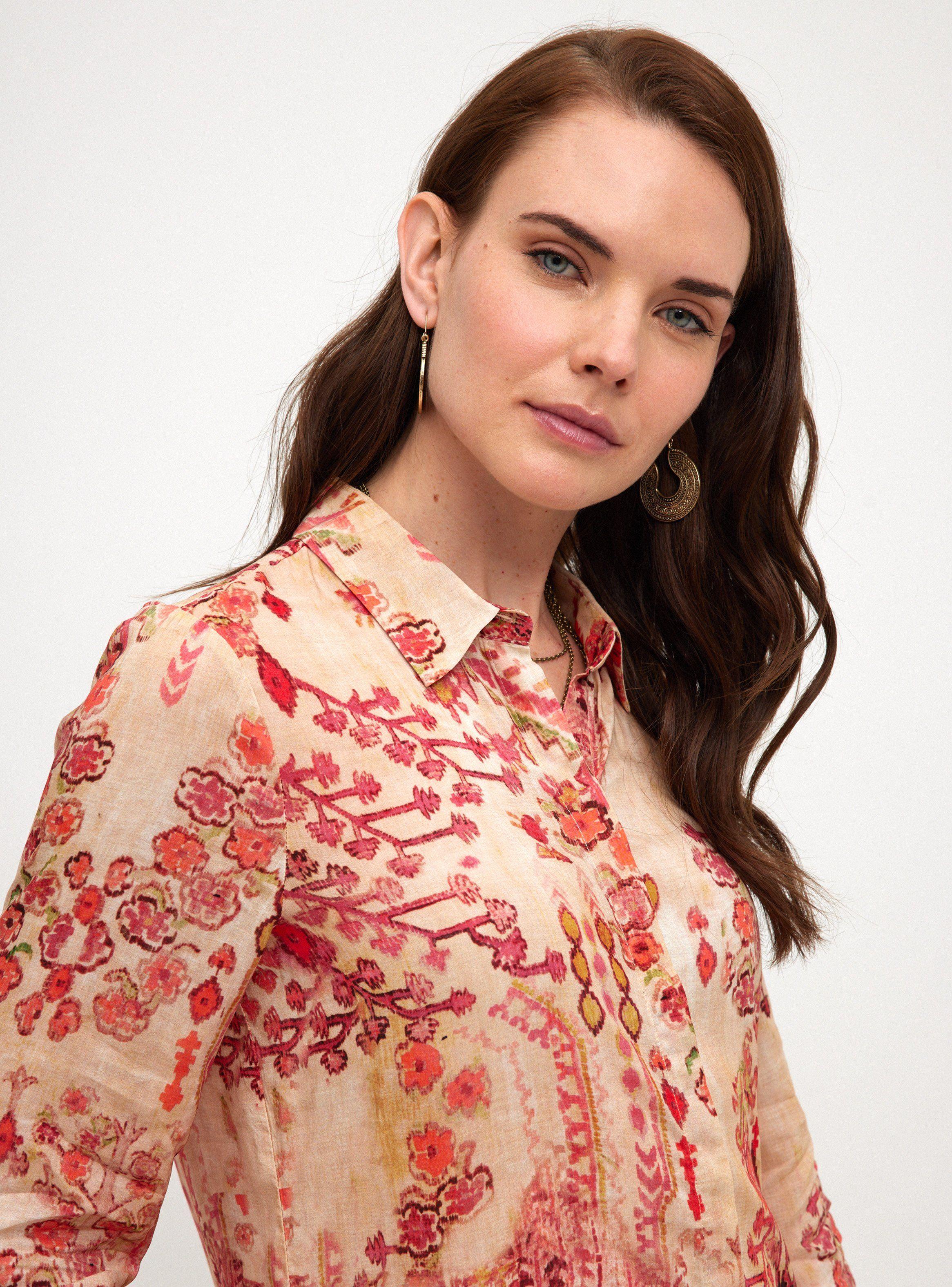 Blusa Estampada Cuello Camisero y Botones-2