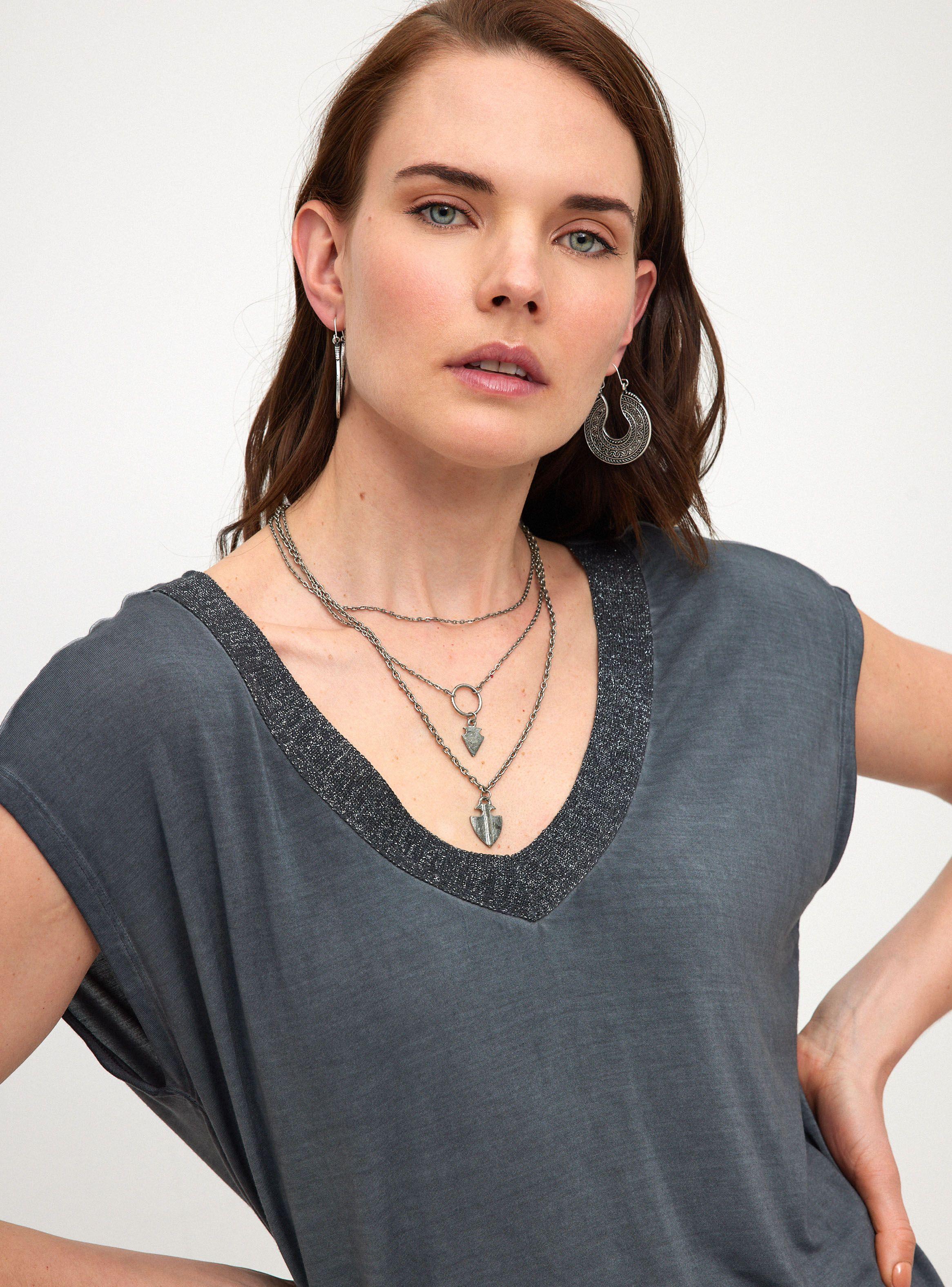 Polera Aplicación Cuello Lurex-2