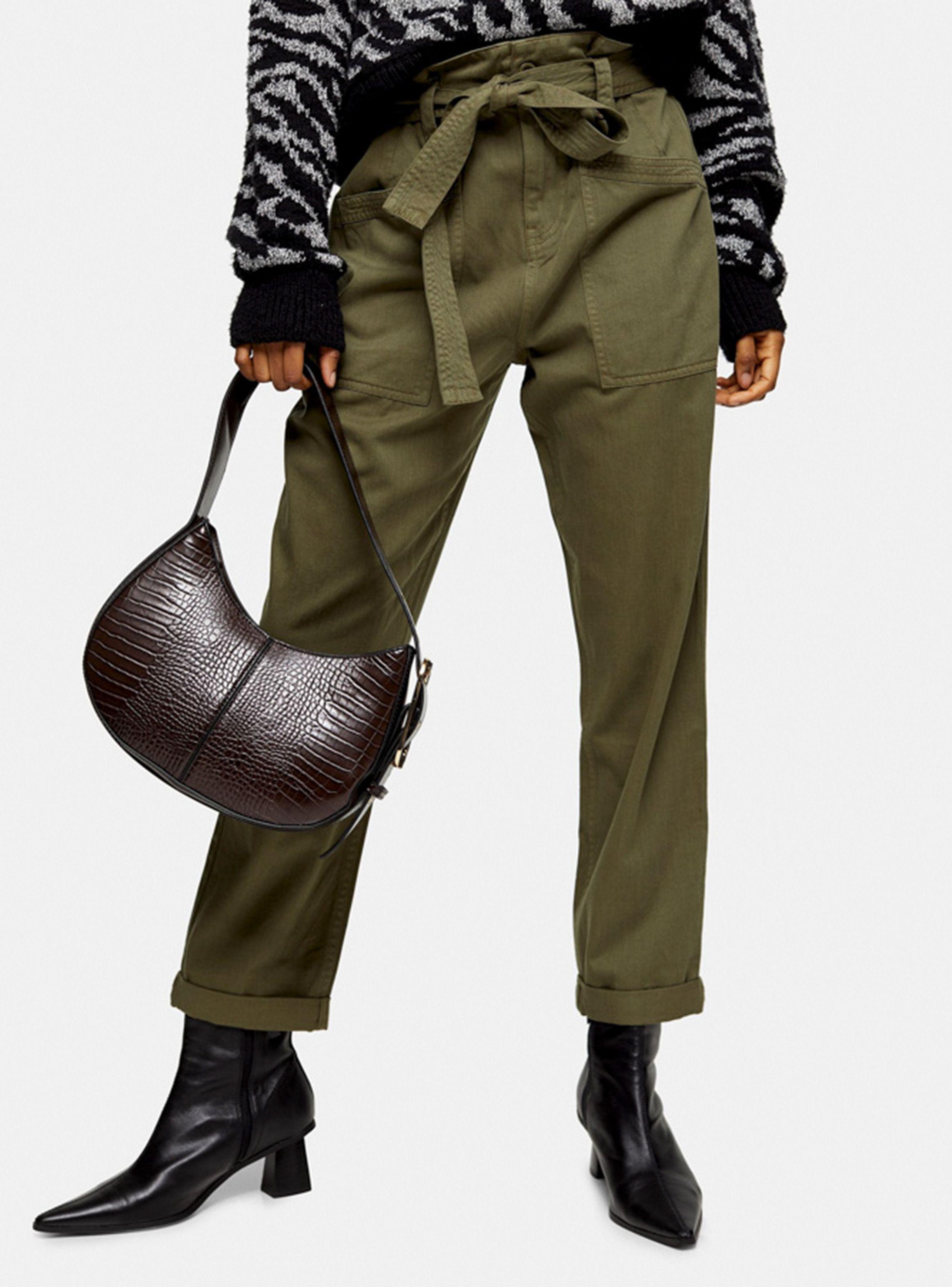 Pantalón Khaki Paperbag Utility Topshop-0