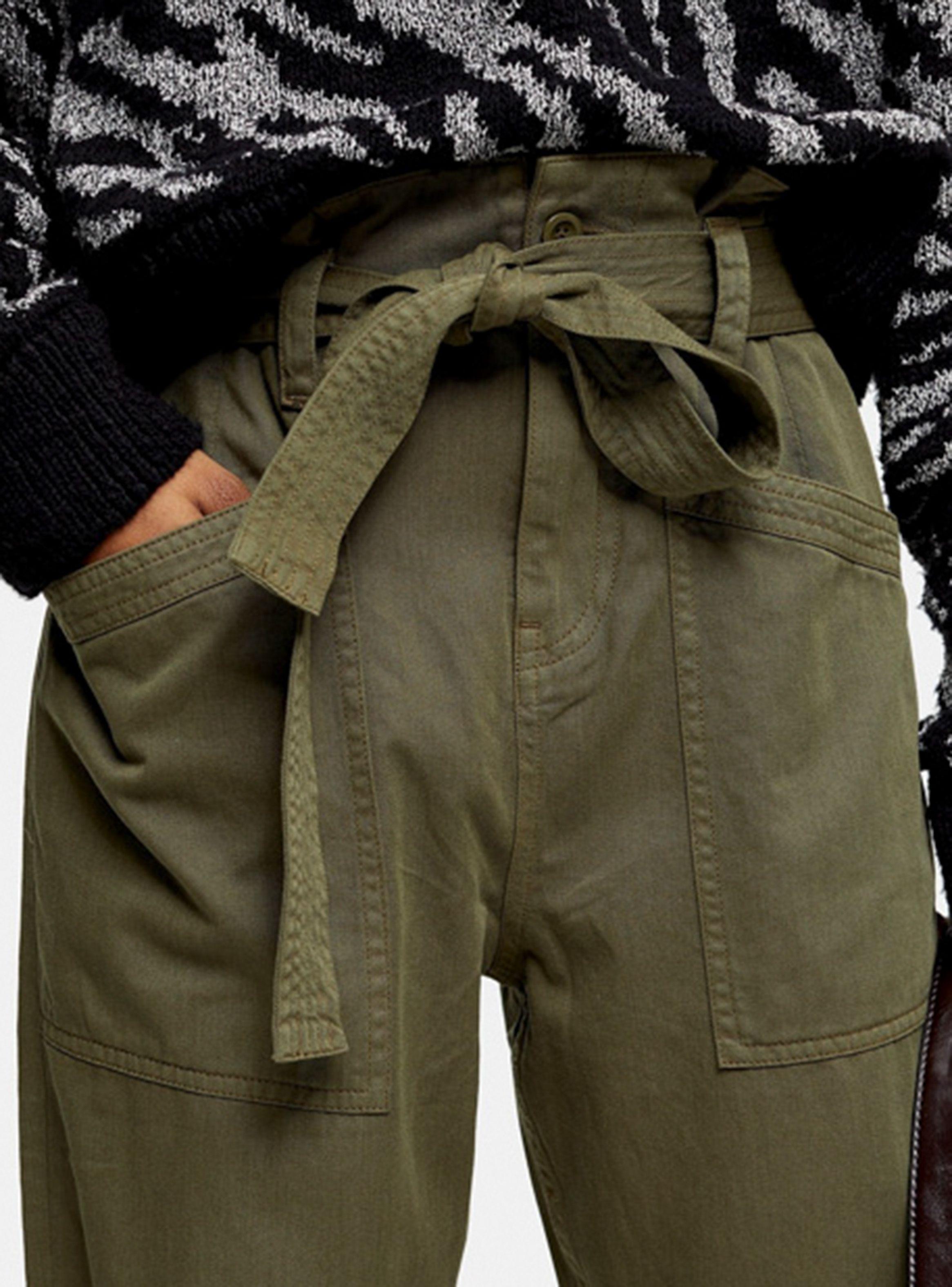 Pantalón Khaki Paperbag Utility Topshop-2