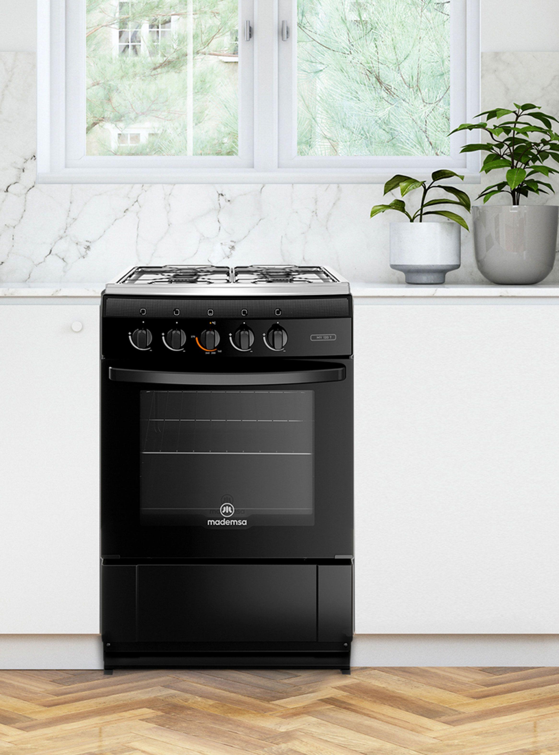 Cocina a Gas 4 Quemadores MV 120 T Negro-4
