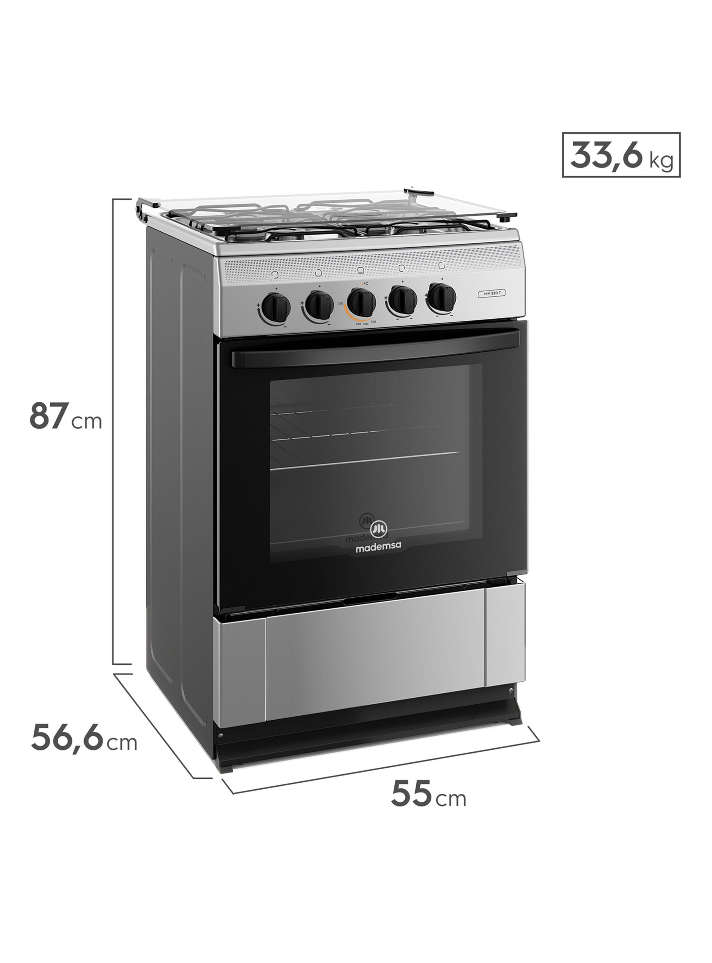 Cocina a Gas 4 Quemadores MV 220 T Acero Inoxidable-1
