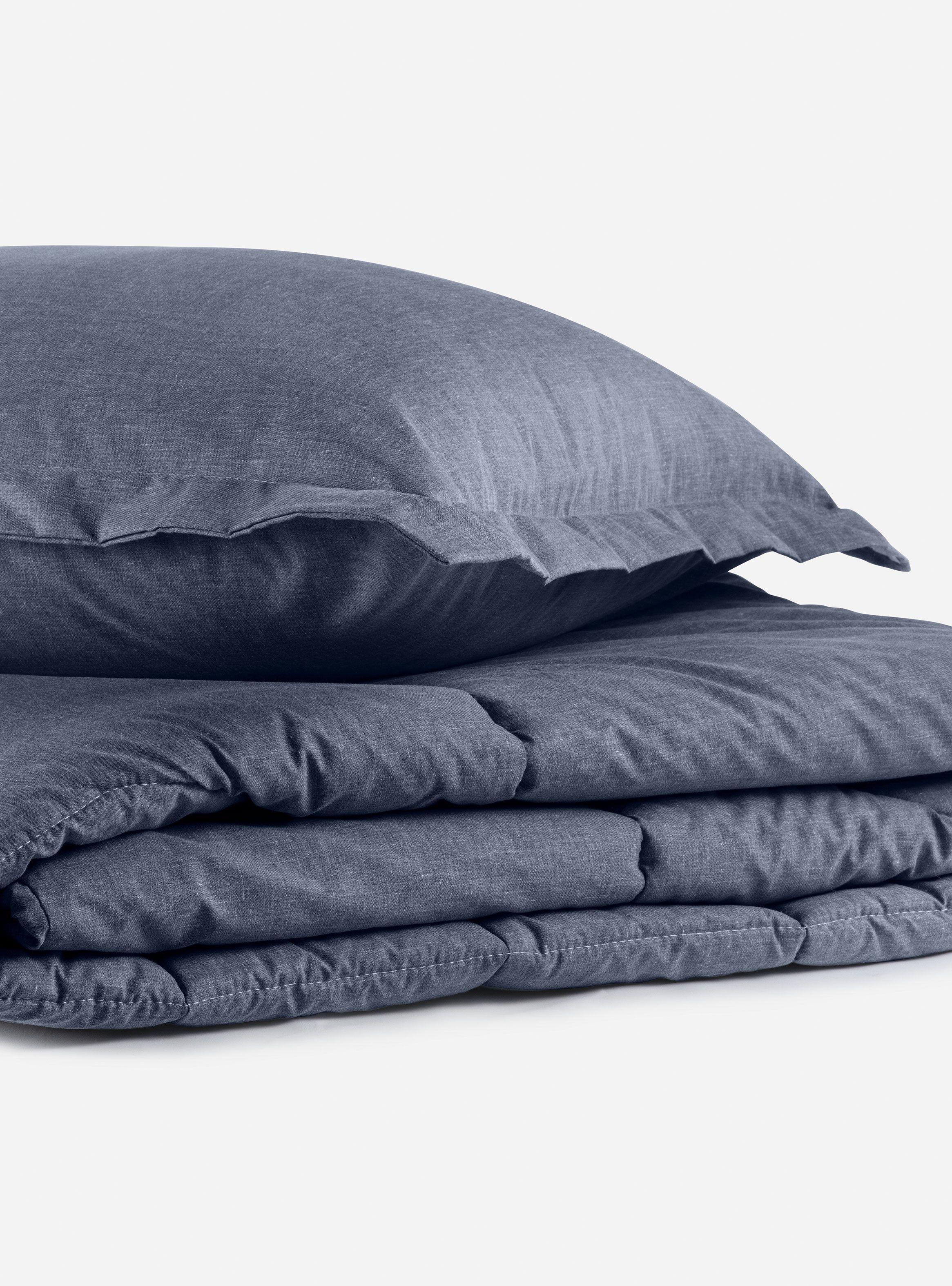 Plumón Stamp Unicolor Navy 1.5 Plazas-2