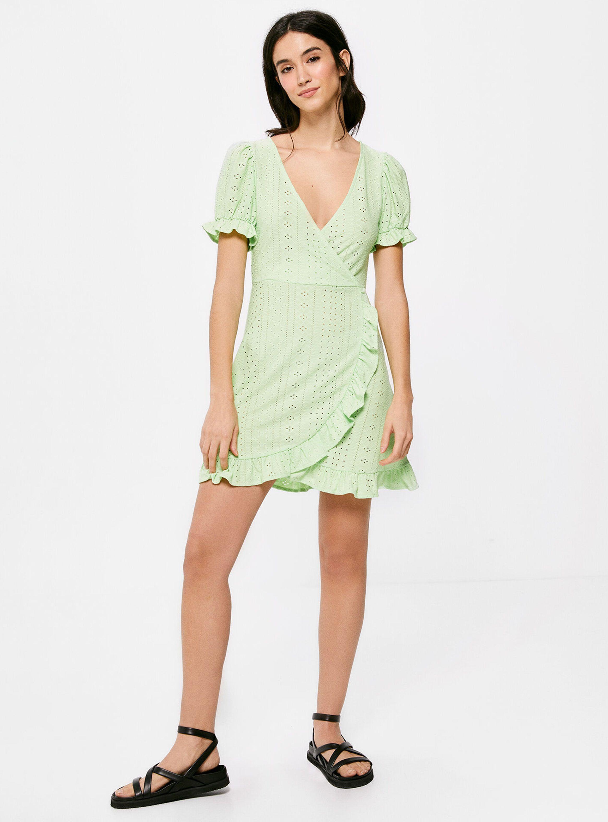 Vestido Corto Cruce Volantes-3