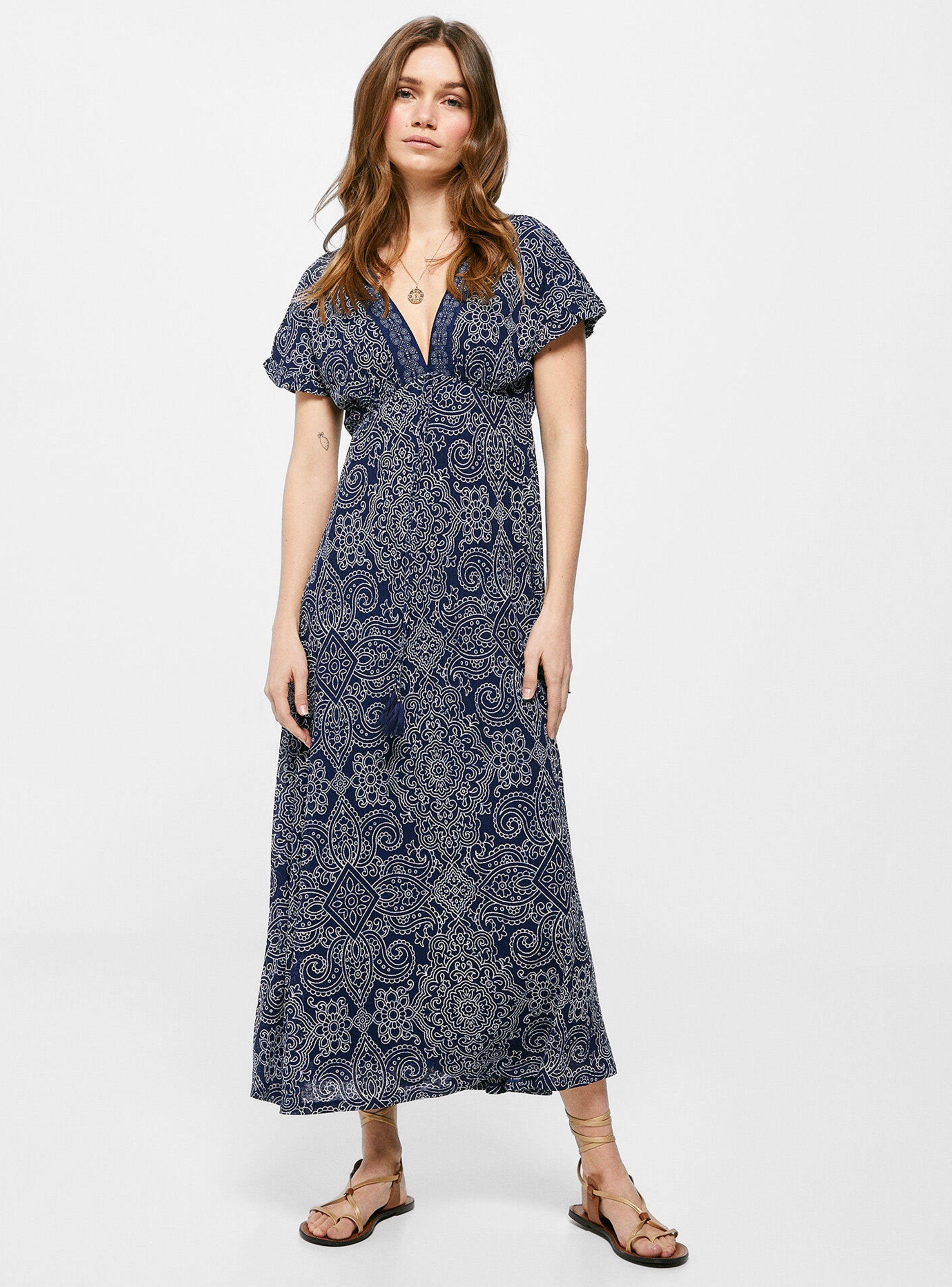 Vestido Midi Escote Cenefa-0