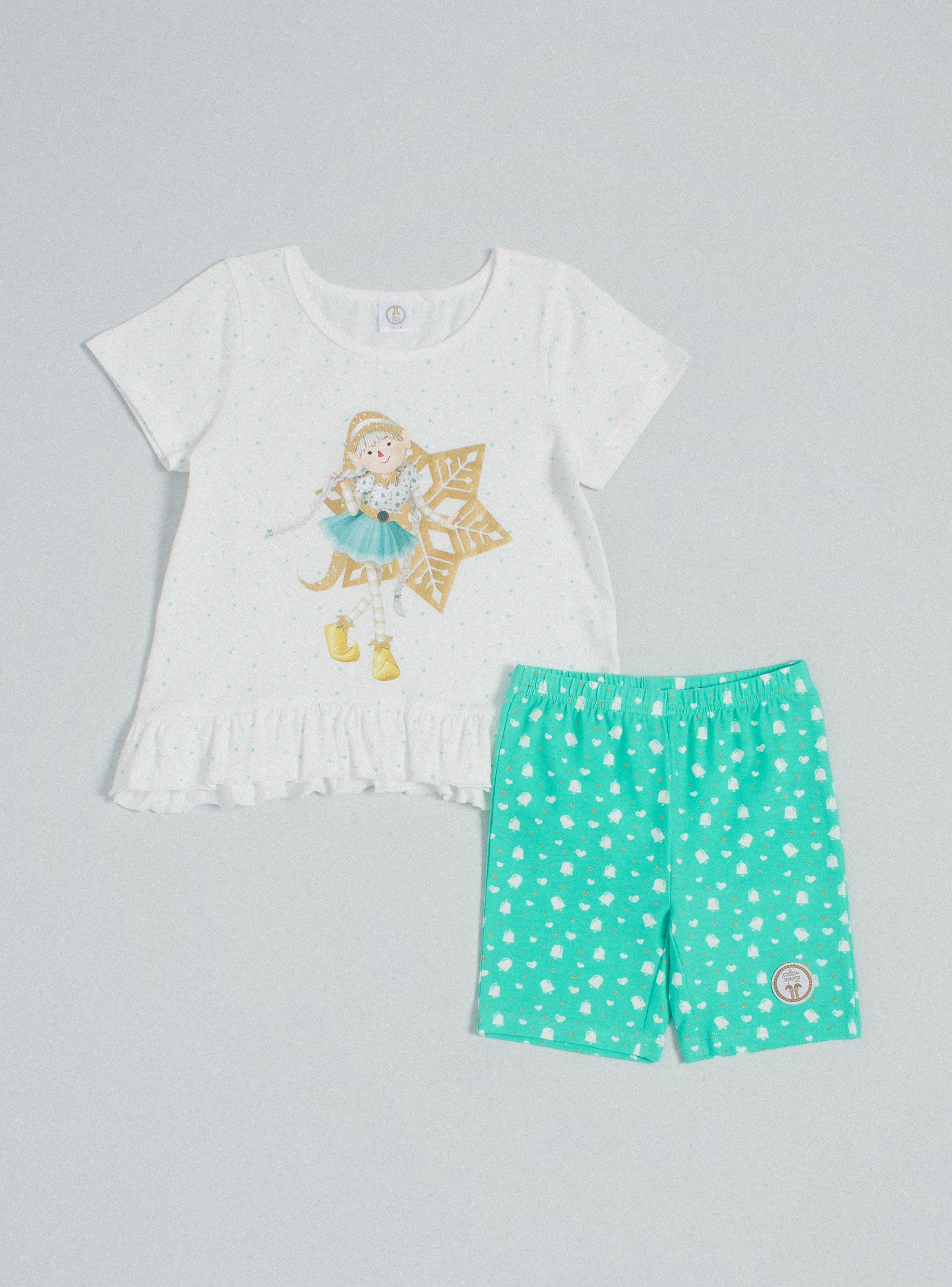 Pijama Polera Vuelo en Ruedo y Short-0
