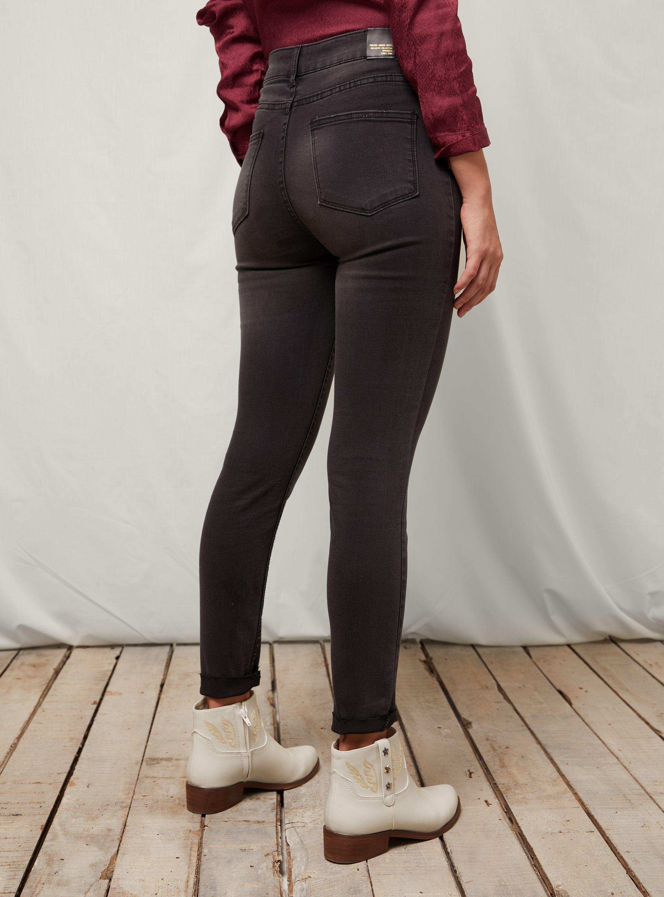 Jeans Skinny Tiro Alto Tachas Foster-1