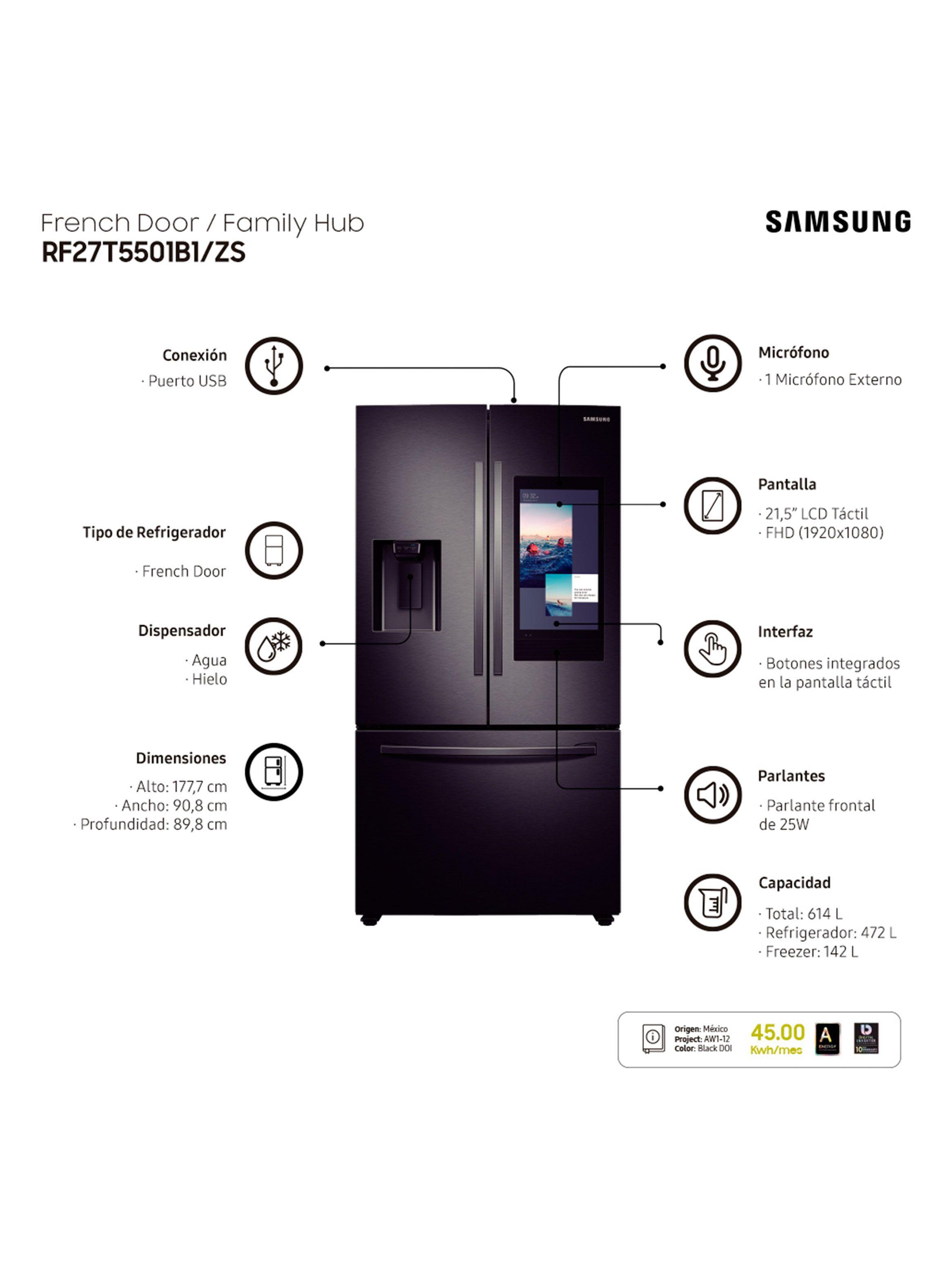 Refrigerador Side by Side No Frost 614 Litros RF27T5501B1/ZS-6