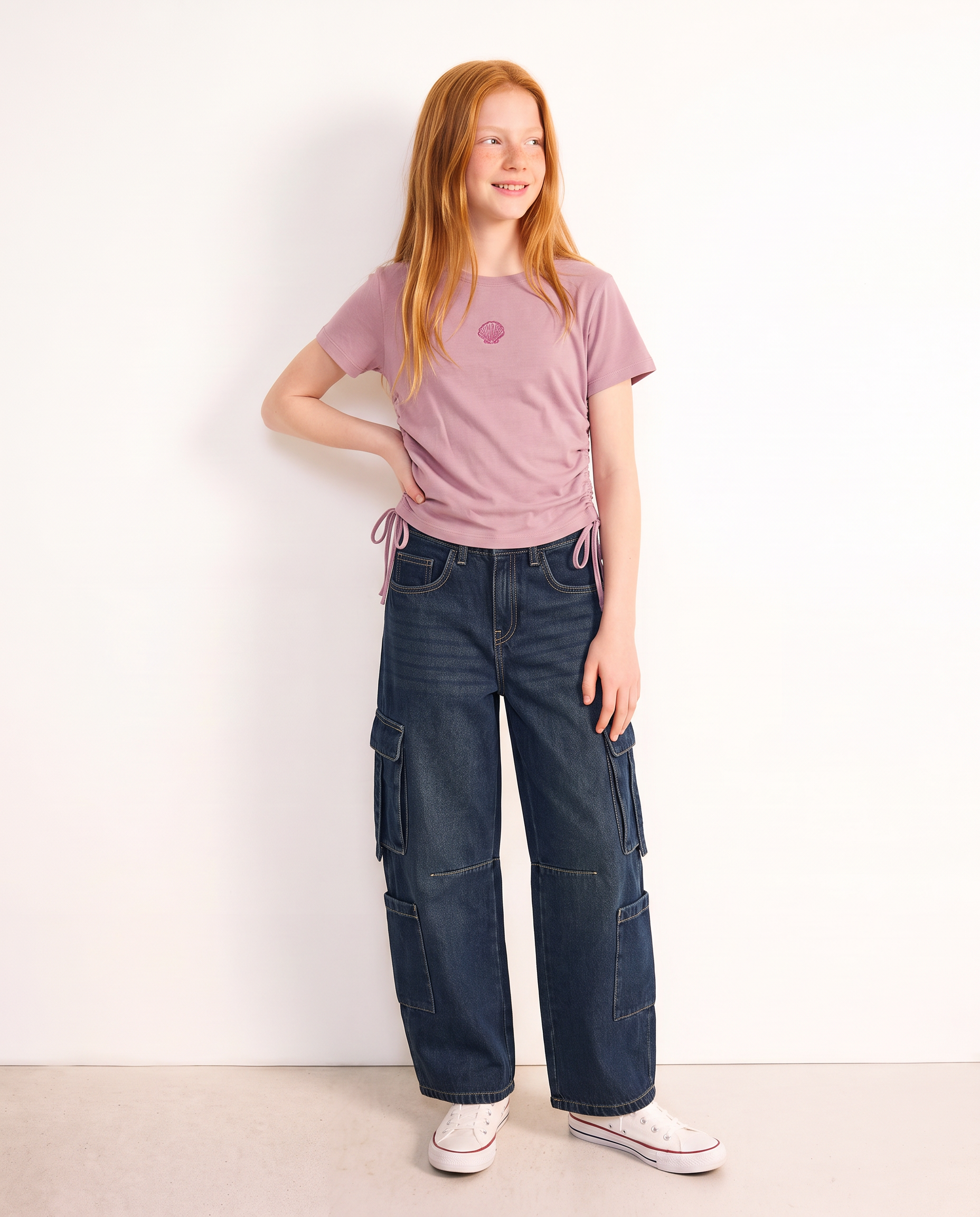 Jeans Bolsillos Cargo Niña-0