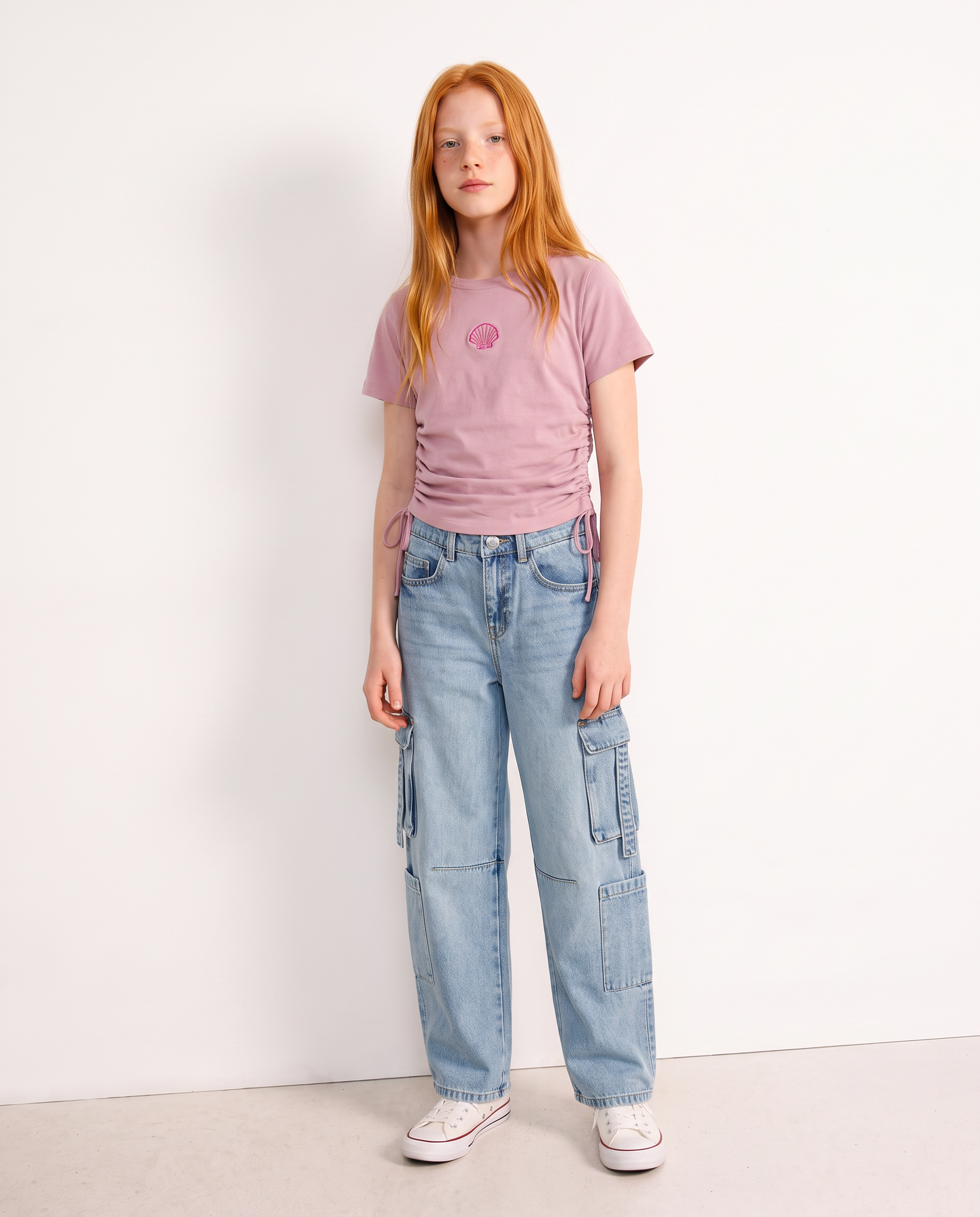 Jeans Bolsillos Cargo Niña-0