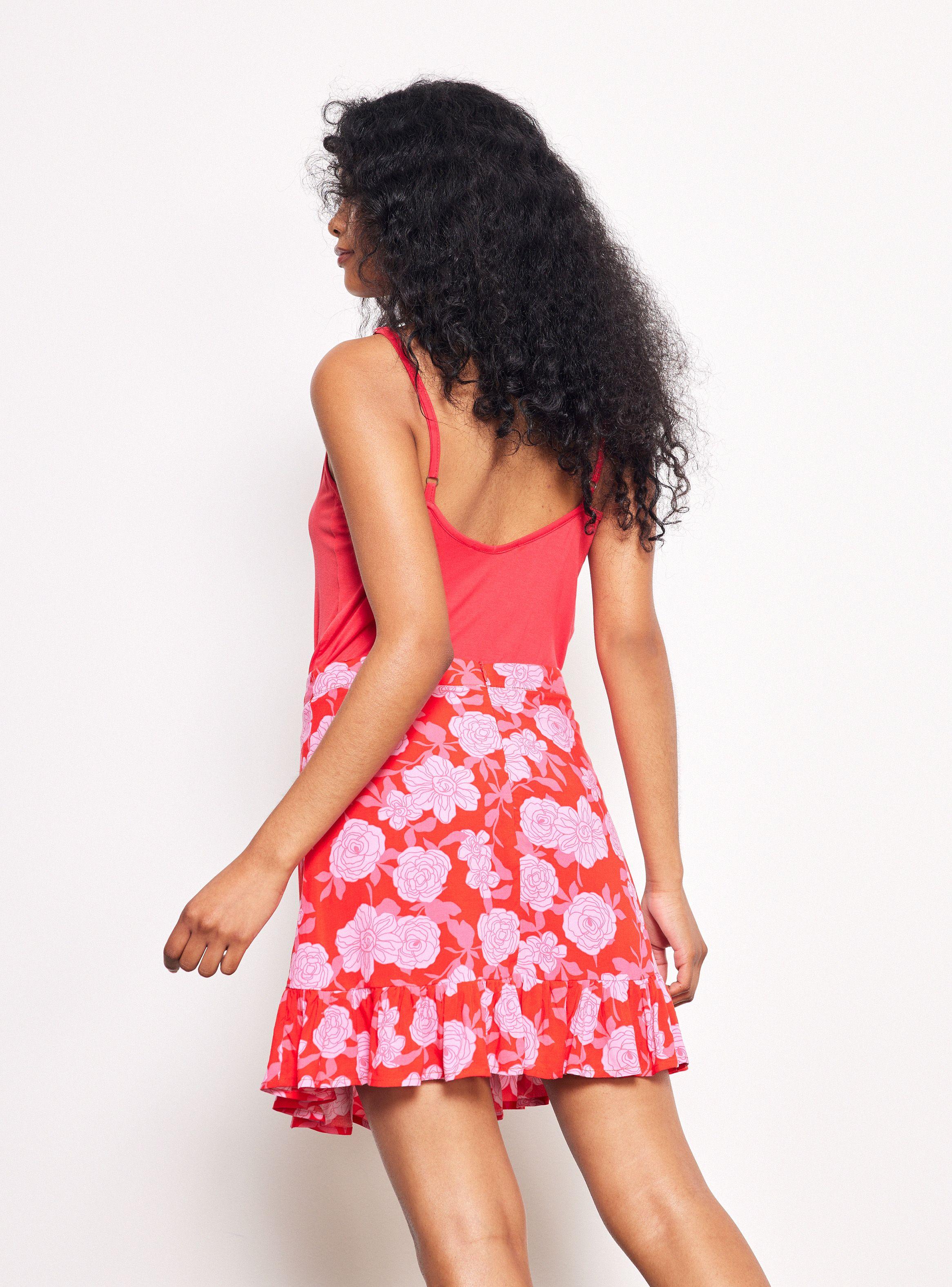 Falda Corta Con Vuelo Mini Print-1