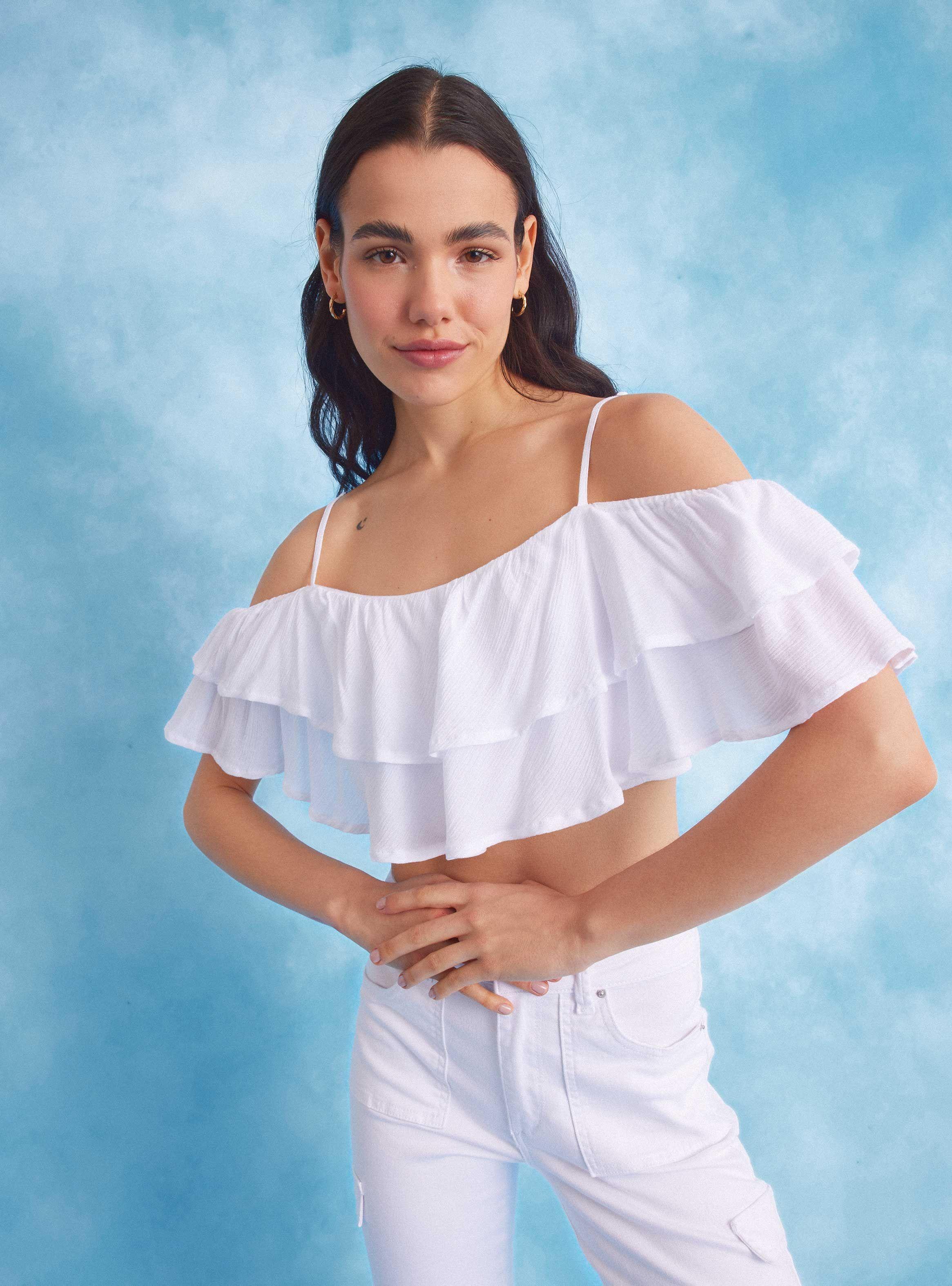 Blusa Crop con Volantes 1-0