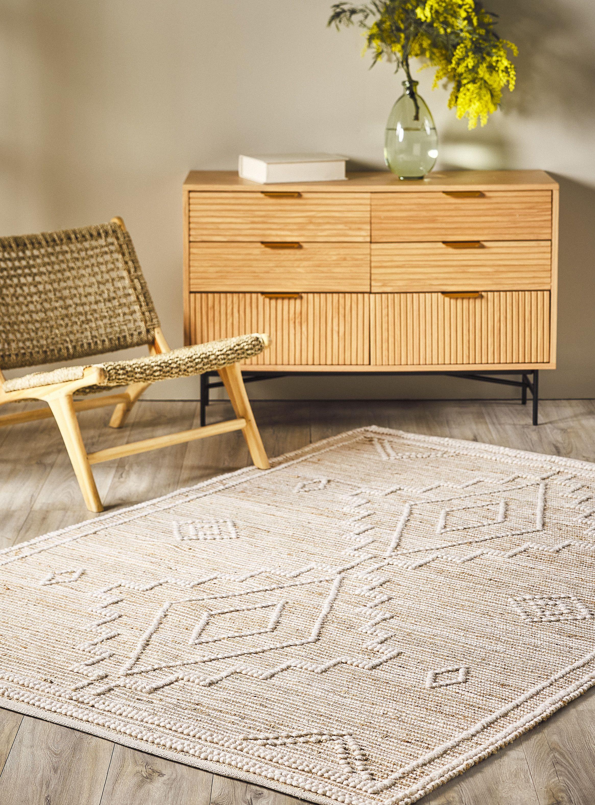 Alfombra Yute y Lana Diseño 160 x 230 cm-1