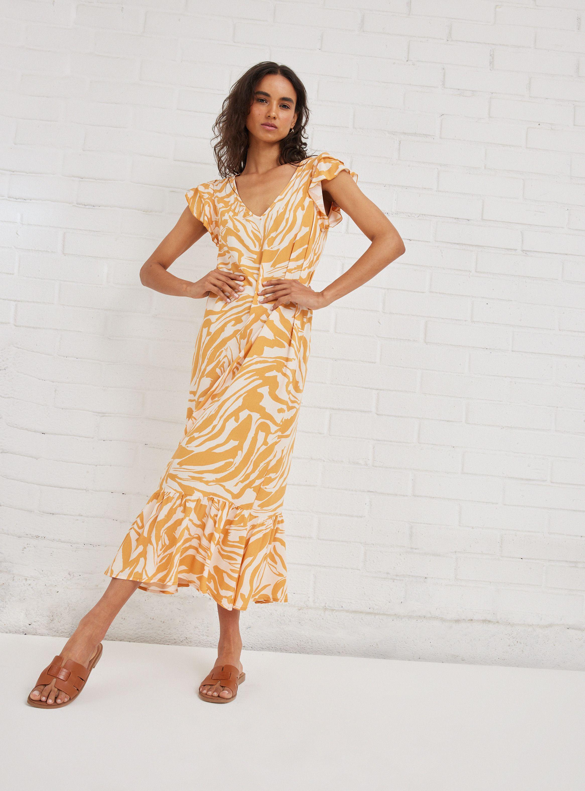 Vestido Largo con Vuelos en Mangas-0