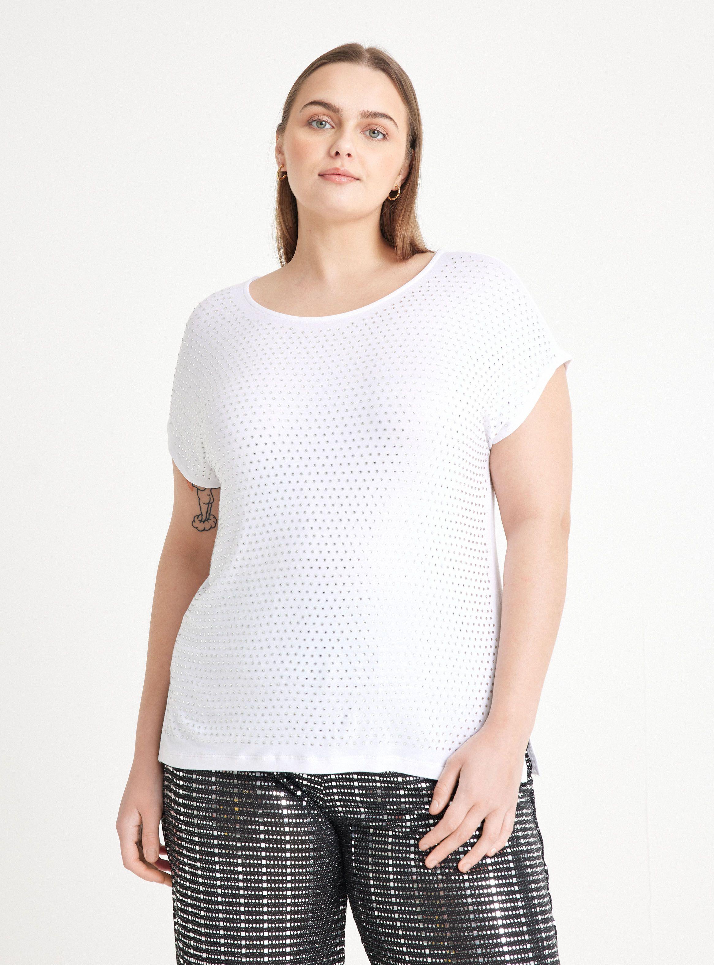 Polera Fluida con Aplicación de Brillos-0