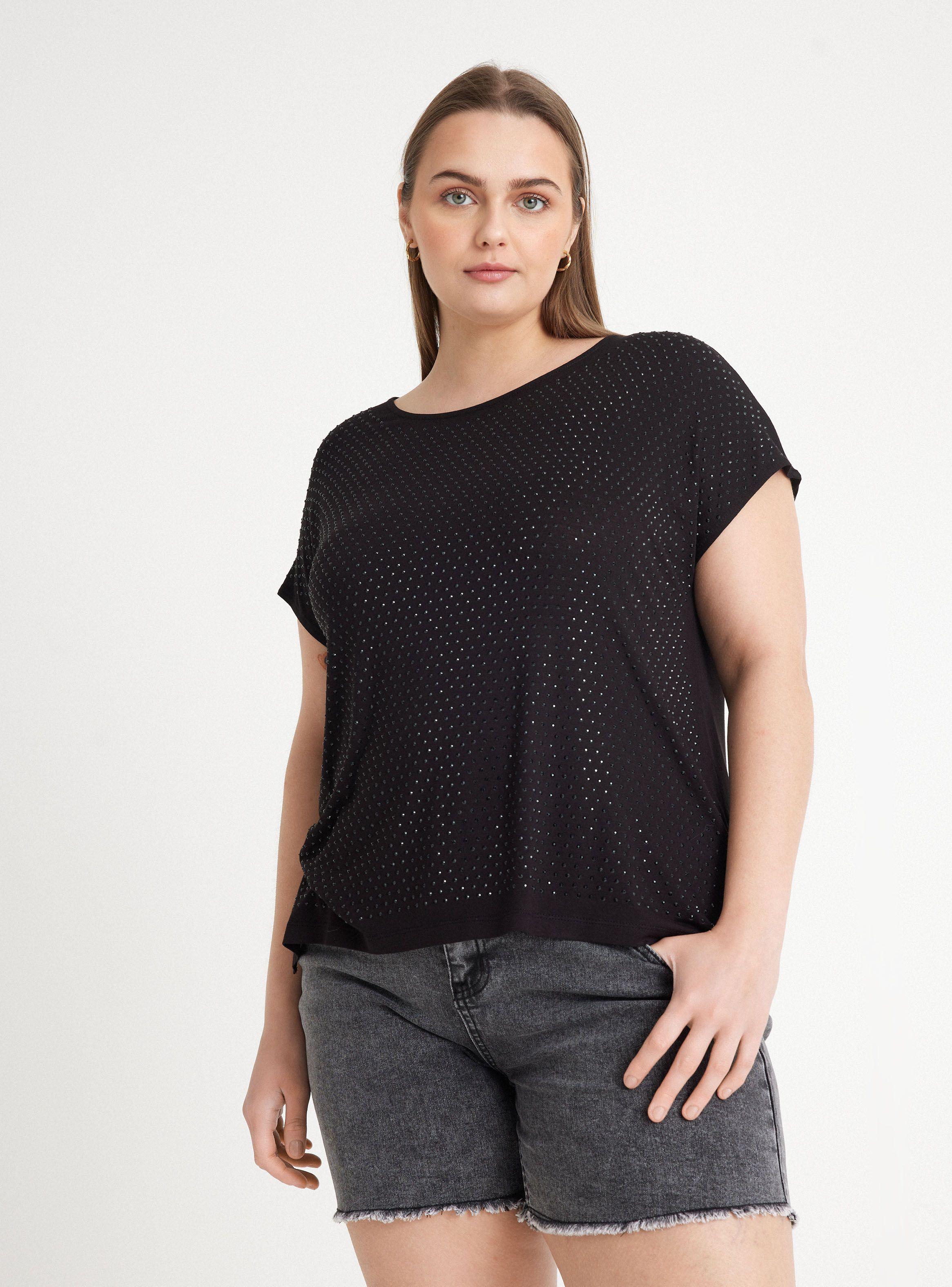 Polera Fluida con Aplicación de Brillos-0