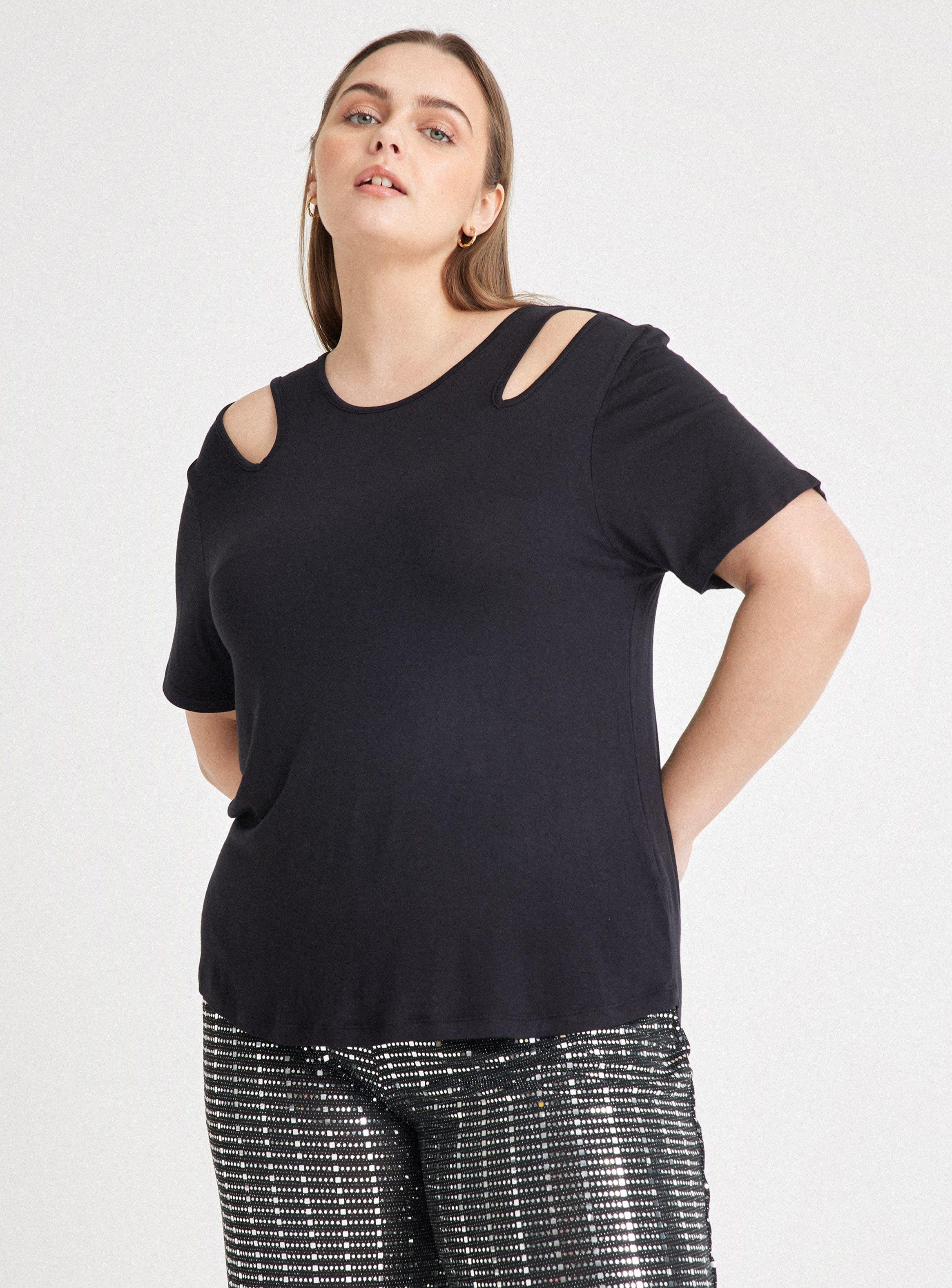 Polera Fluida Detalle Aberturas En Hombros-0