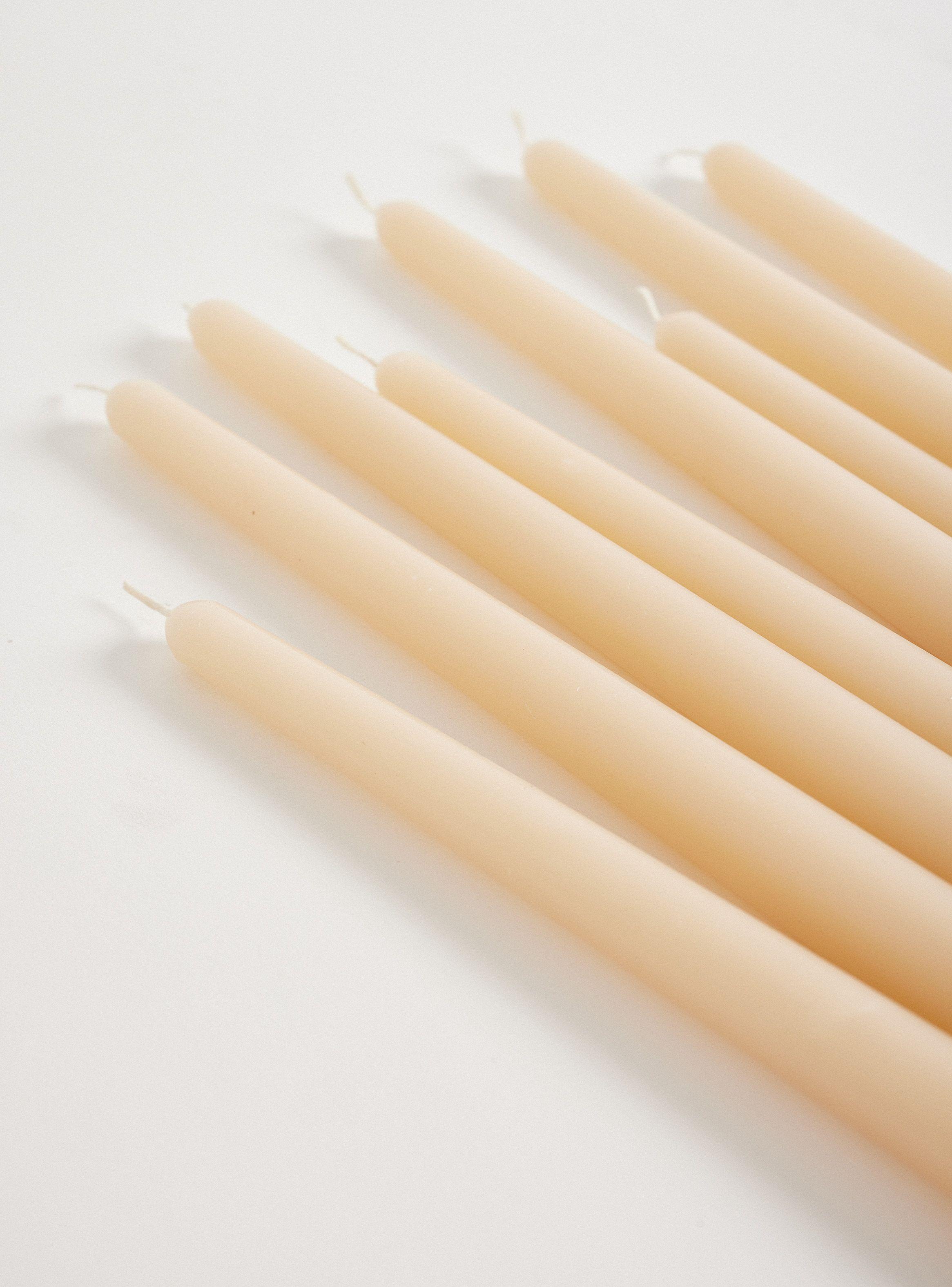 Pack 8 Velas Dinner Ecru 24.5 cm-2